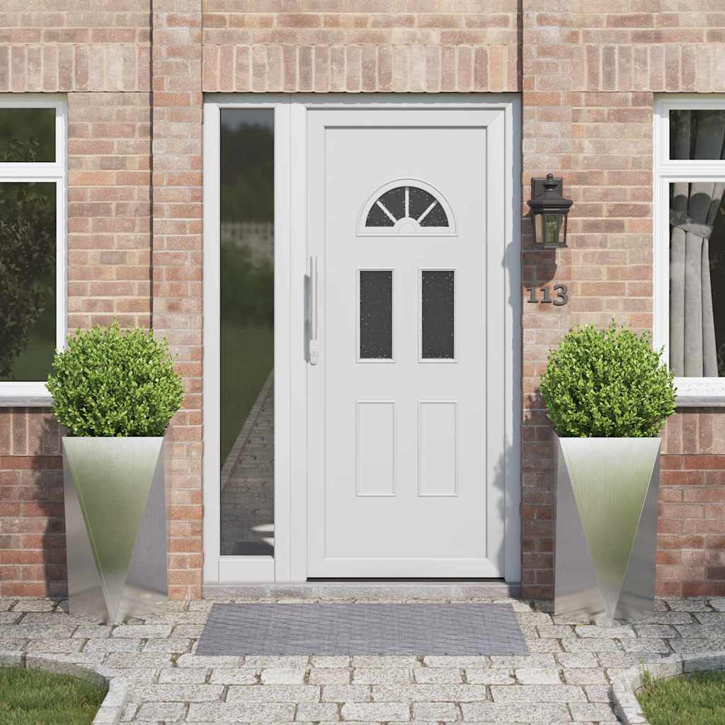 Kukkalaatikko 2 pcs Hopea 40 x 40 x 75 cm Ruostumaton teräs