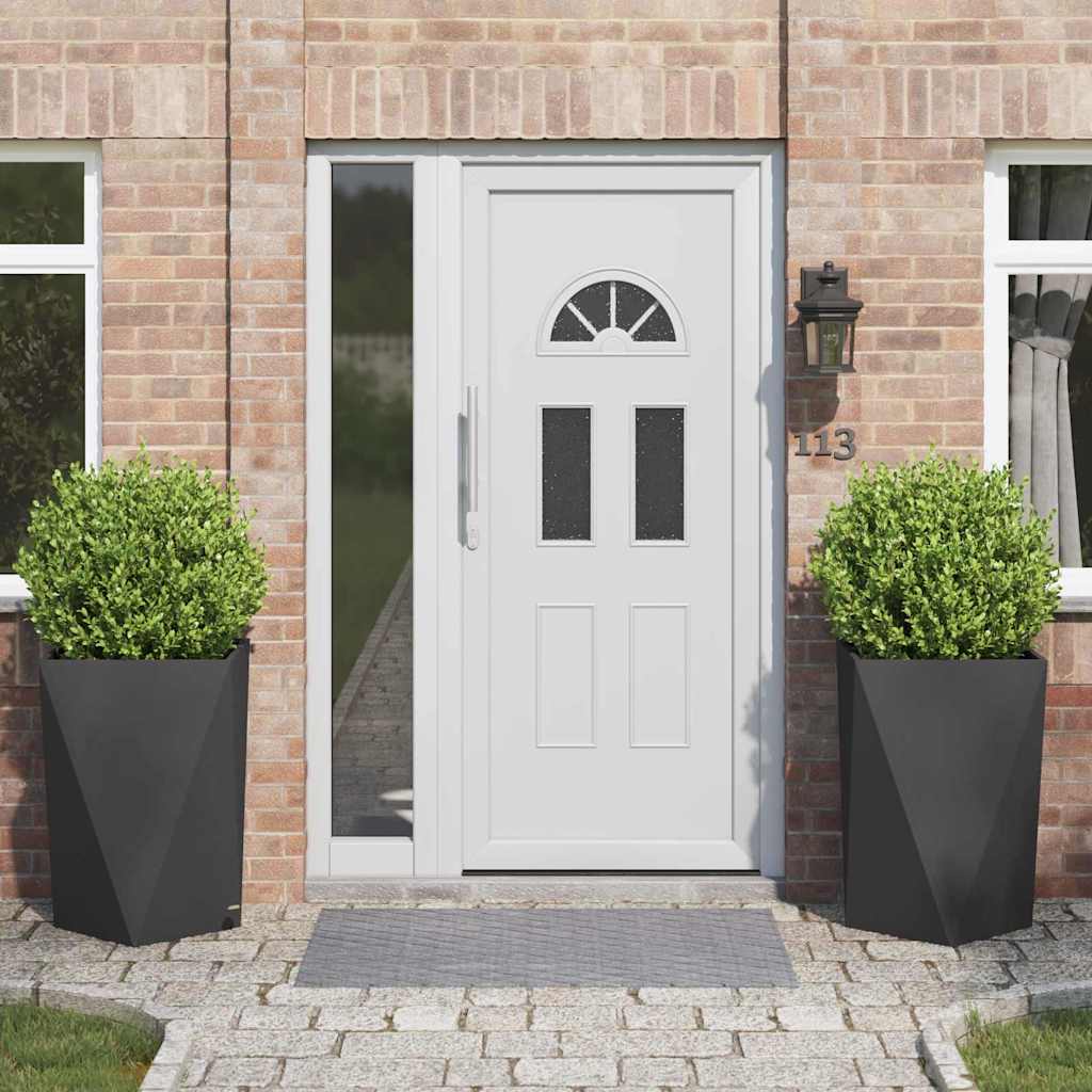 Kukkalaatikko 2 pcs Musta 50 x 50 x 75 cm Teräs