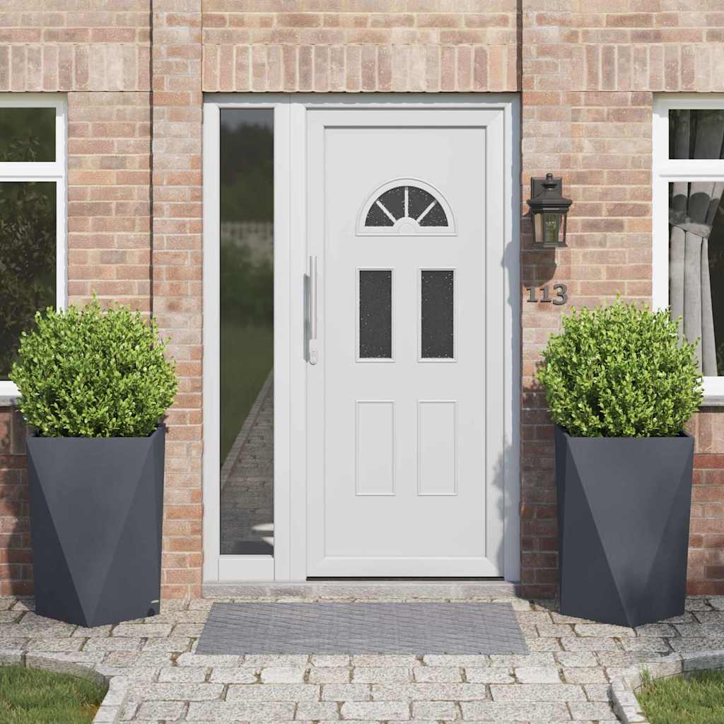 Kukkalaatikko 2 pcs Antrasiitti 50 x 50 x 75 cm Teräs