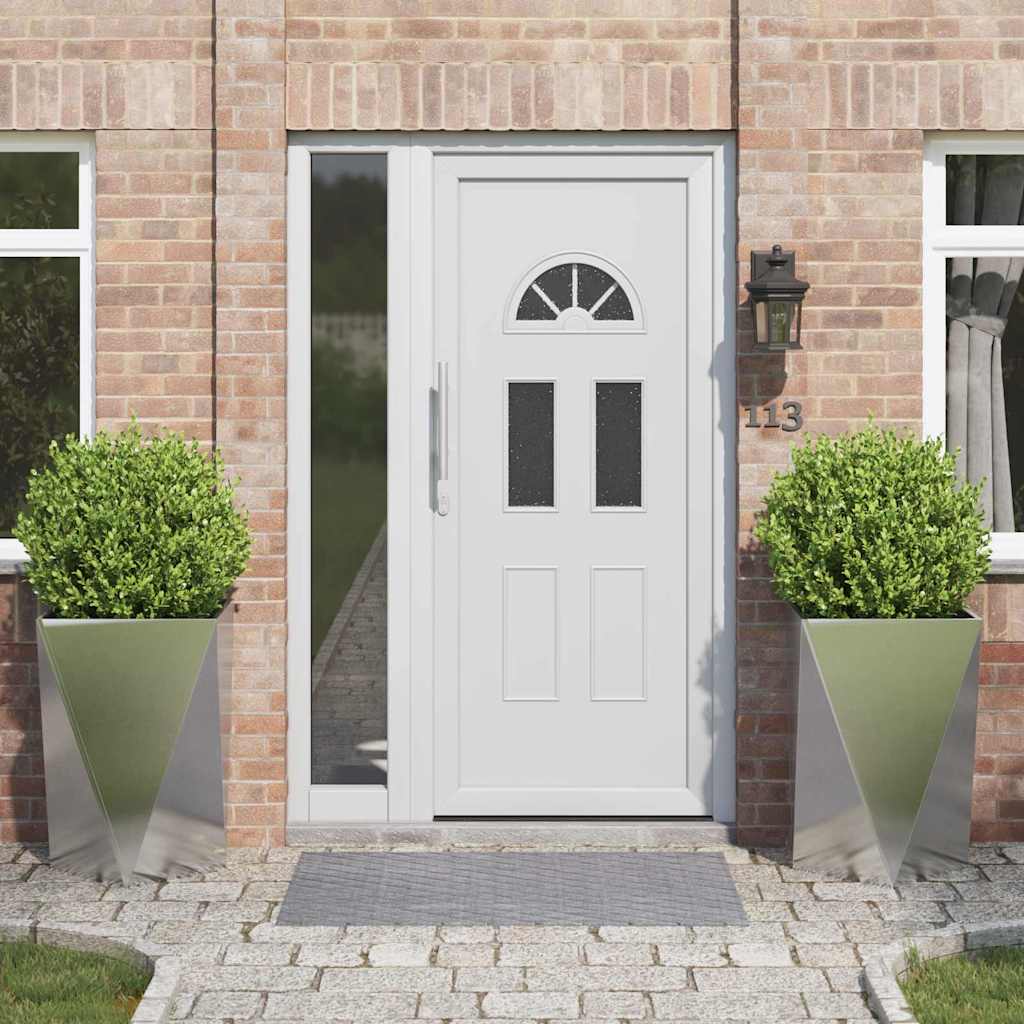 Kukkalaatikko 2 pcs Hopea 50 x 50 x 75 cm Ruostumaton teräs