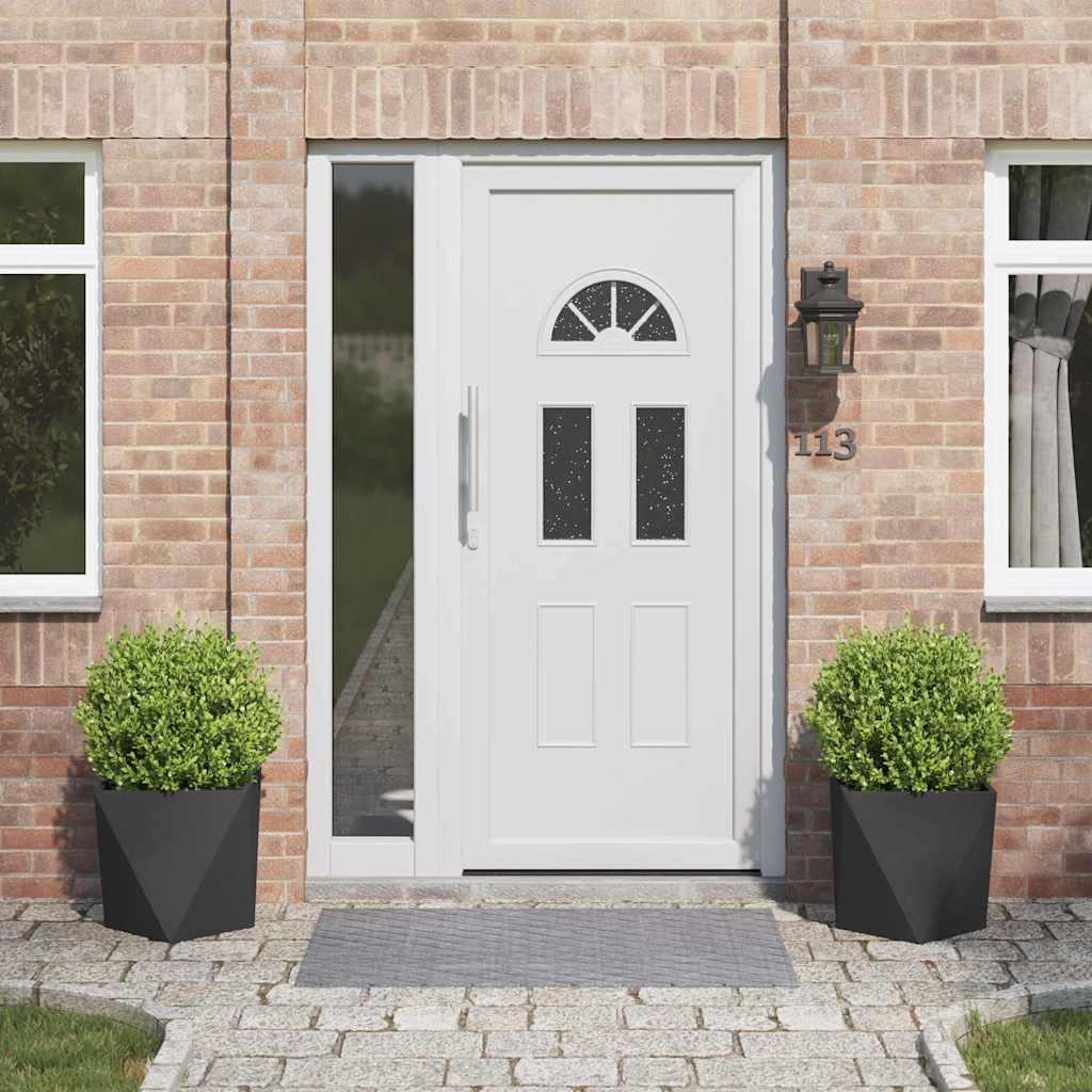 Kukkalaatikko 2 pcs Musta 40 x 40 x 40 cm Teräs