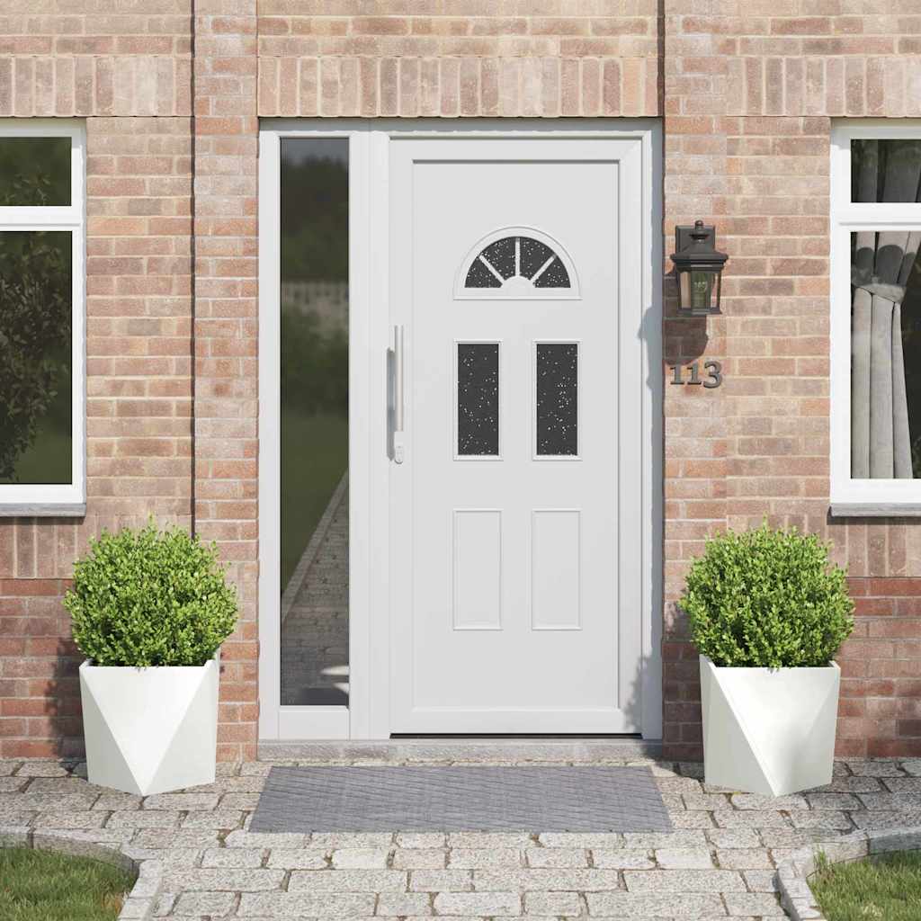 Kukkalaatikko 2 pcs Valkoinen 40 x 40 x 40 cm Teräs