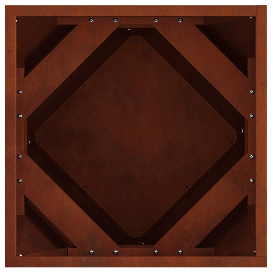 Kukkalaatikko 2 pcs Ruosteinen 40 x 40 x 40 cm Kulunut Teräs