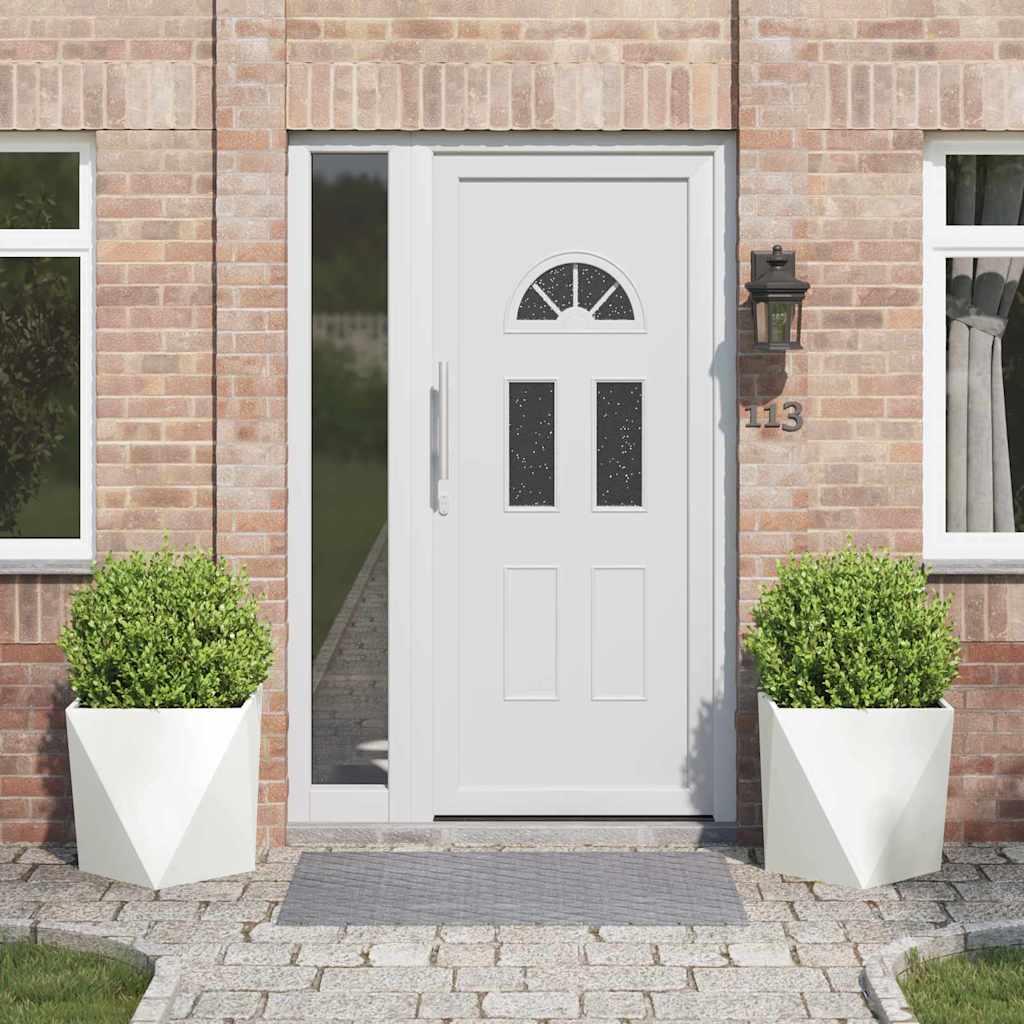 Kukkalaatikko 2 pcs Valkoinen 50 x 50 x 50 cm Teräs