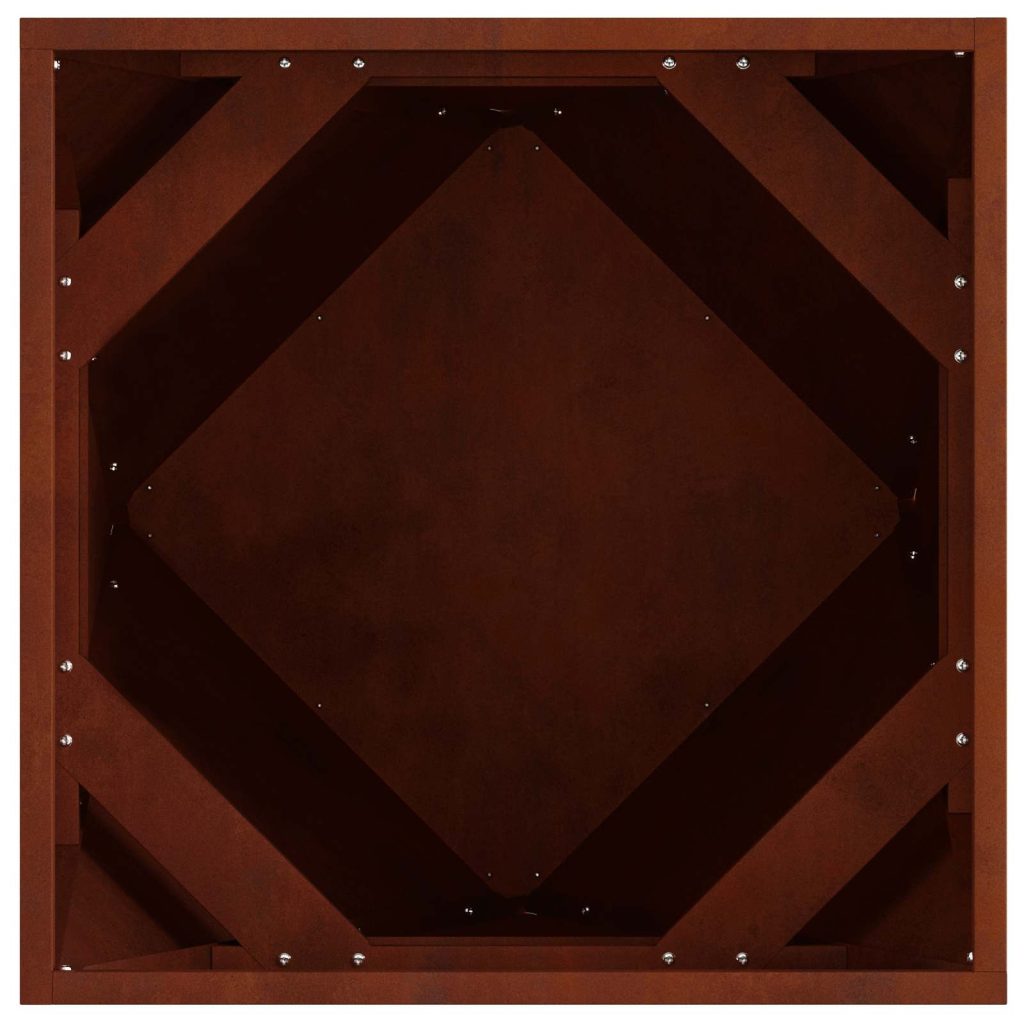 Kukkalaatikko Ruosteinen 50 x 50 x 50 cm Kulunut Teräs