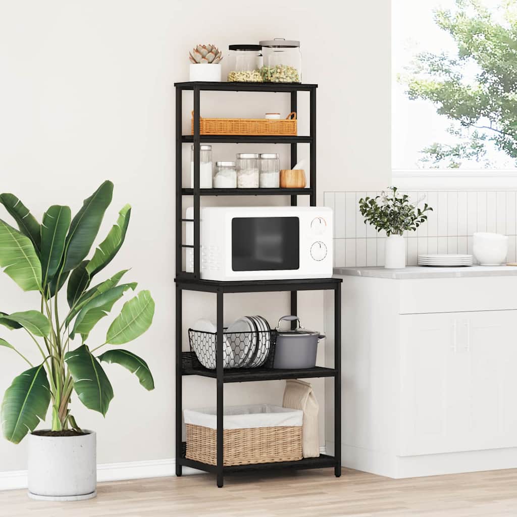 Keittiöhylly Musta tammi. 60 x 40 x 168 cm Tekninen puu