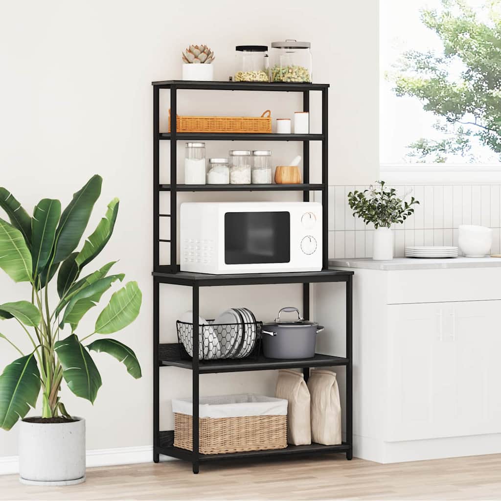 Keittiöhylly Musta tammi. 80 x 40 x 168 cm Tekninen puu