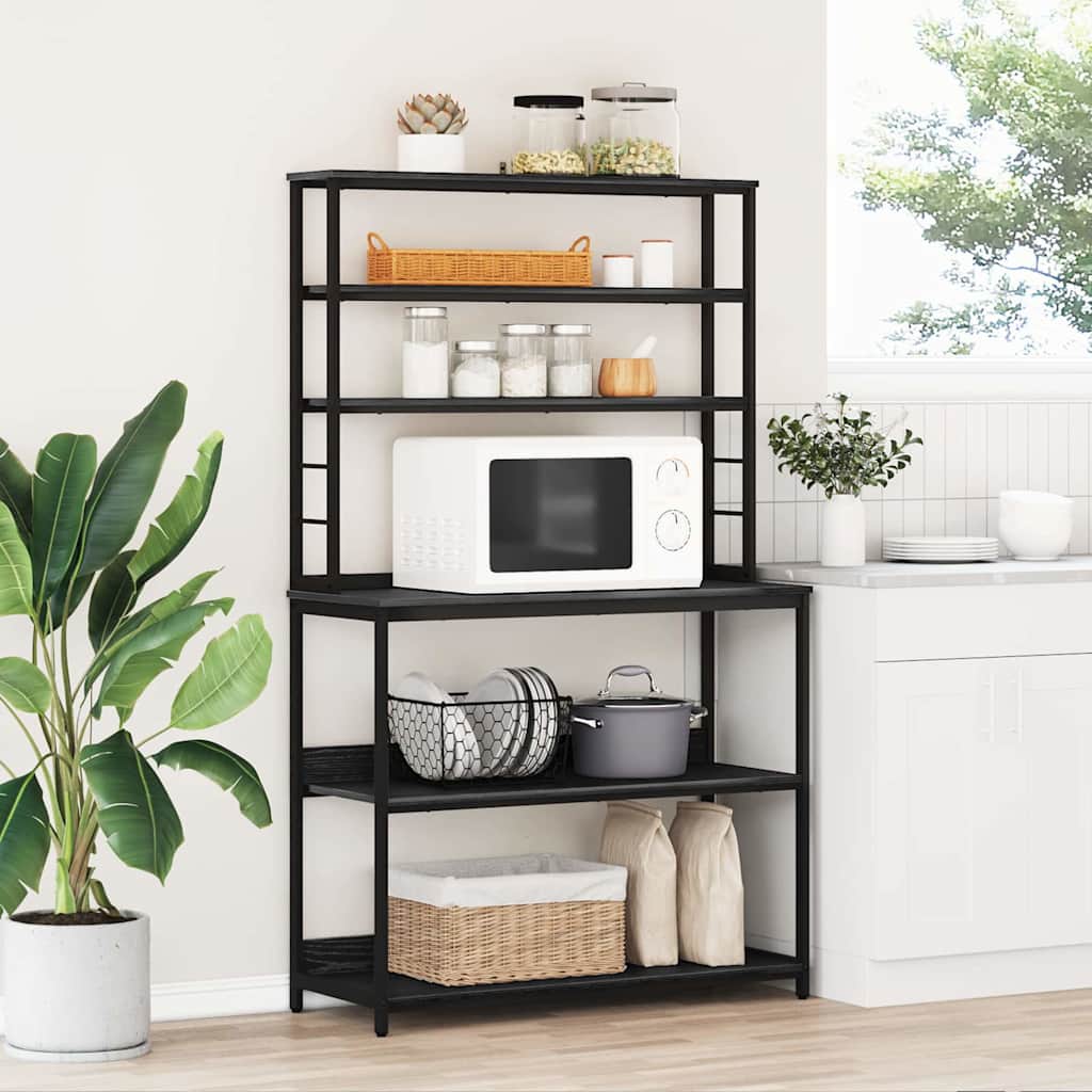 Keittiöhylly Musta tammi. 100 x 40 x 168 cm Tekninen puu