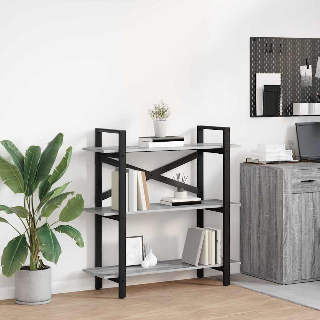 Kirjahylly Harmaa Sonoma 100 x 33,5 x 102 cm Tekninen puu