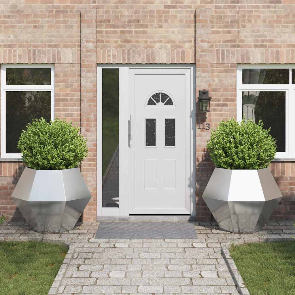 Kukkalaatikko 2 pcs Hopea 100 x 100 x 80 cm Ruostumaton teräs