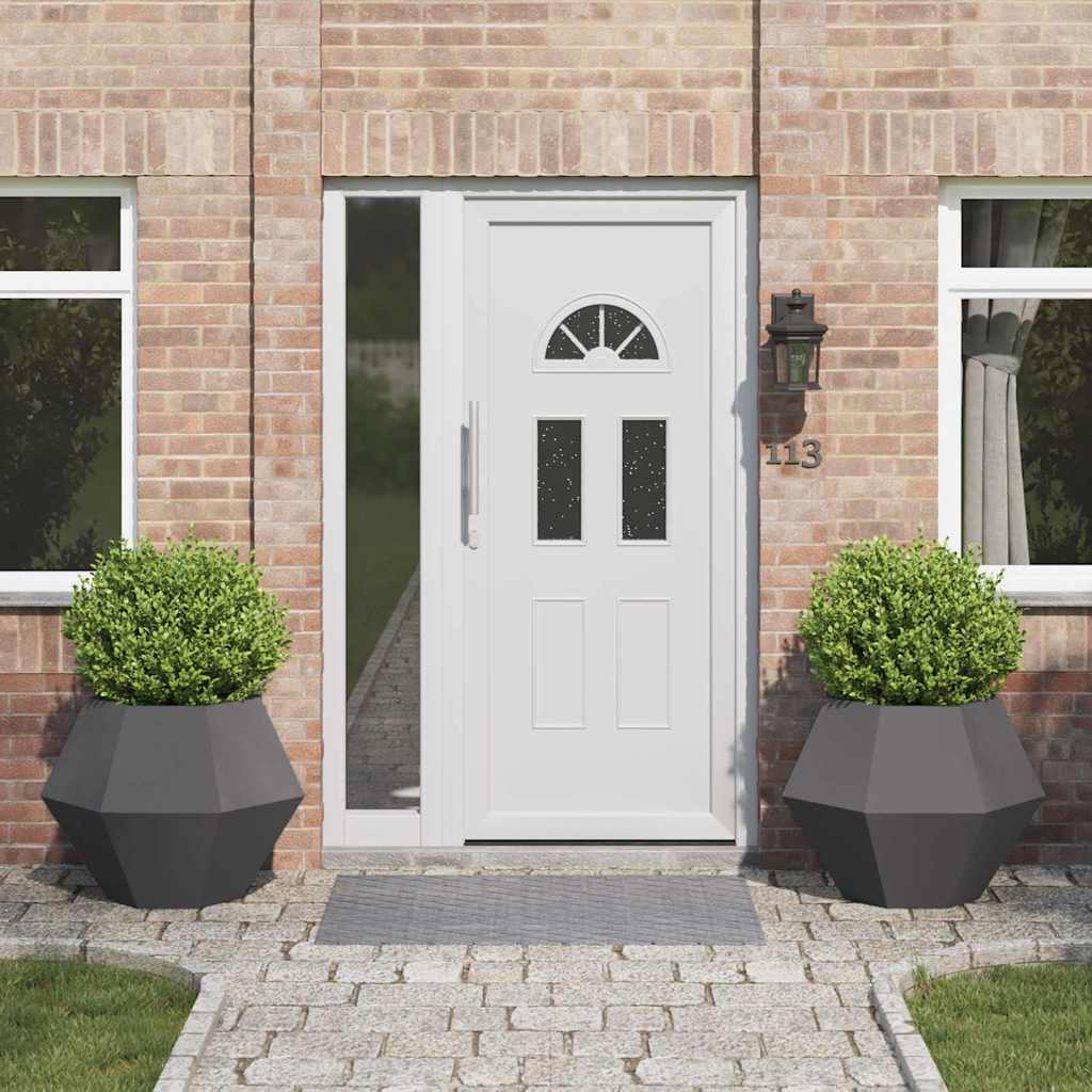 Kukkalaatikko 2 pcs Musta 75 x 75 x 60 cm Teräs