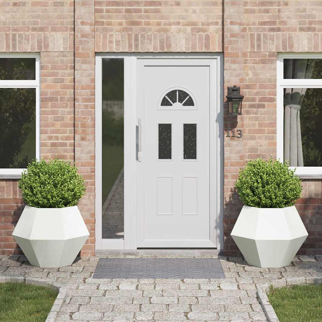 Kukkalaatikko 2 pcs Valkoinen 75 x 75 x 60 cm Teräs