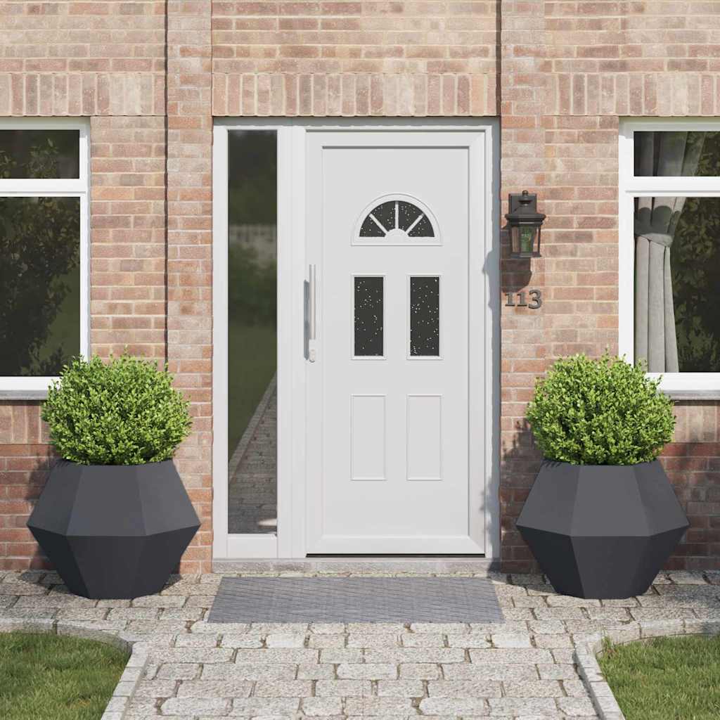 Kukkalaatikko 2 pcs Antrasiitti 75 x 75 x 60 cm Teräs