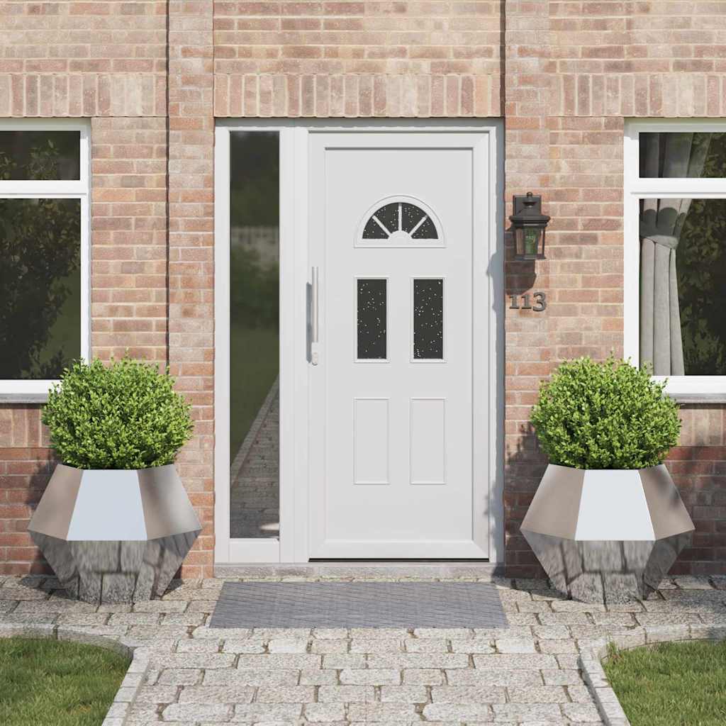 Kukkalaatikko 2 pcs Hopea 75 x 75 x 60 cm Ruostumaton teräs