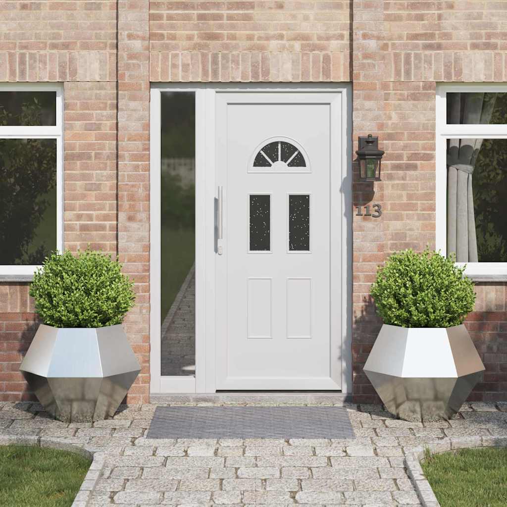 Kukkalaatikko 2 pcs Hopea 75 x 75 x 60 cm Galvanoitu teräs