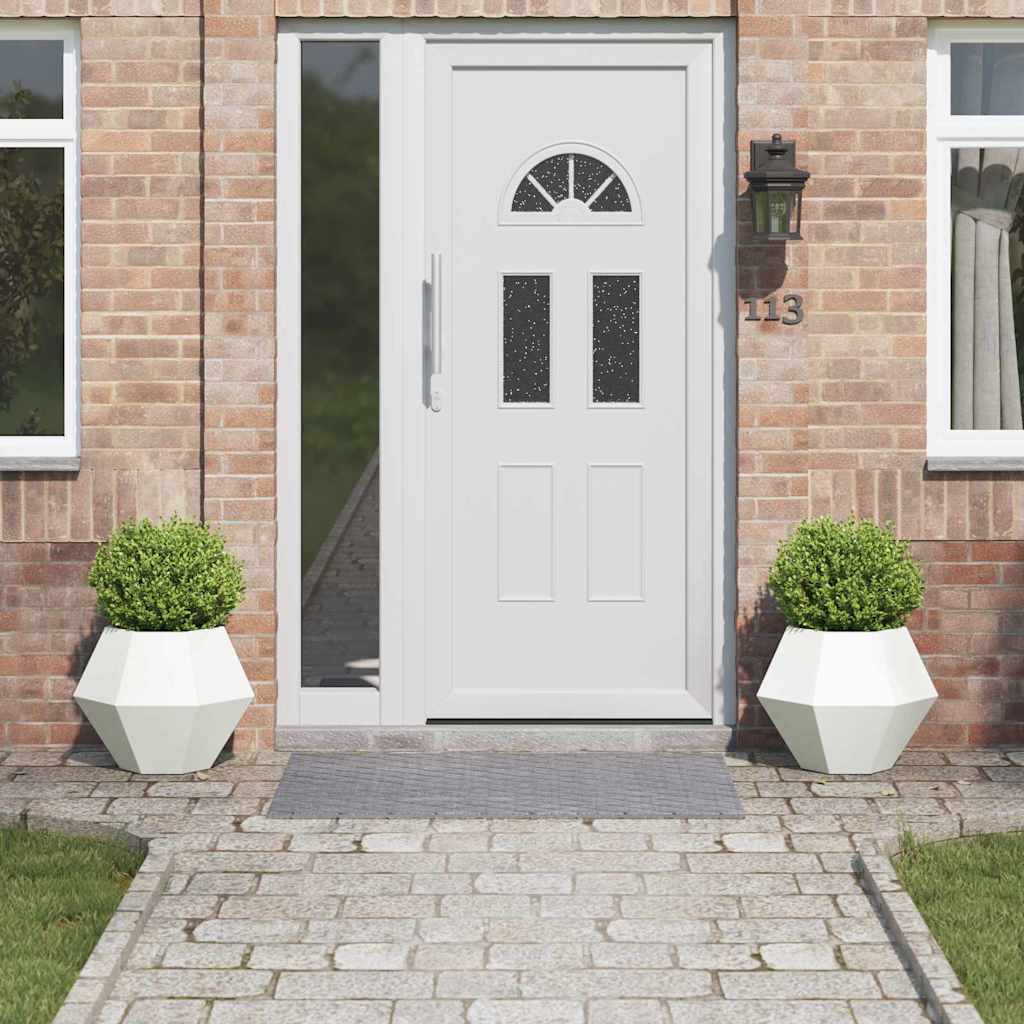 Kukkalaatikko 2 pcs Valkoinen 50 x 50 x 40 cm Teräs