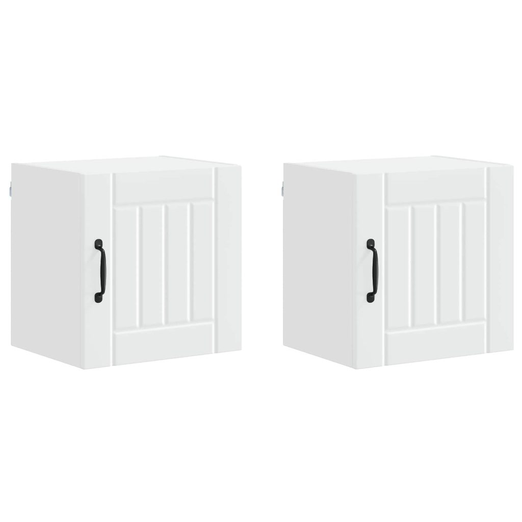 Keittiön seinäkaappi hyllyllä 2 pcs Valkoinen 40 x 31 x 40 cm