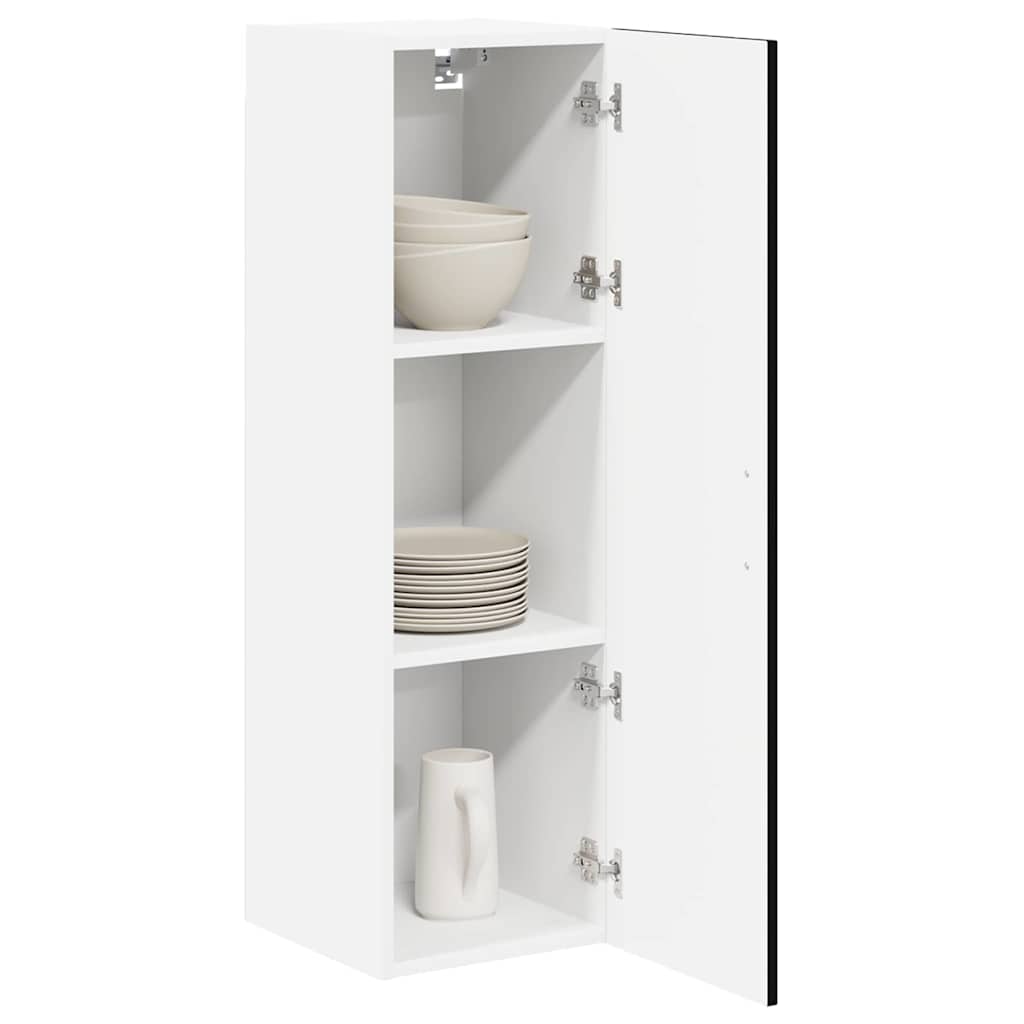 Keittiön seinäkaappi ovella Musta 30 x 31 x 100 cm Tekninen puu