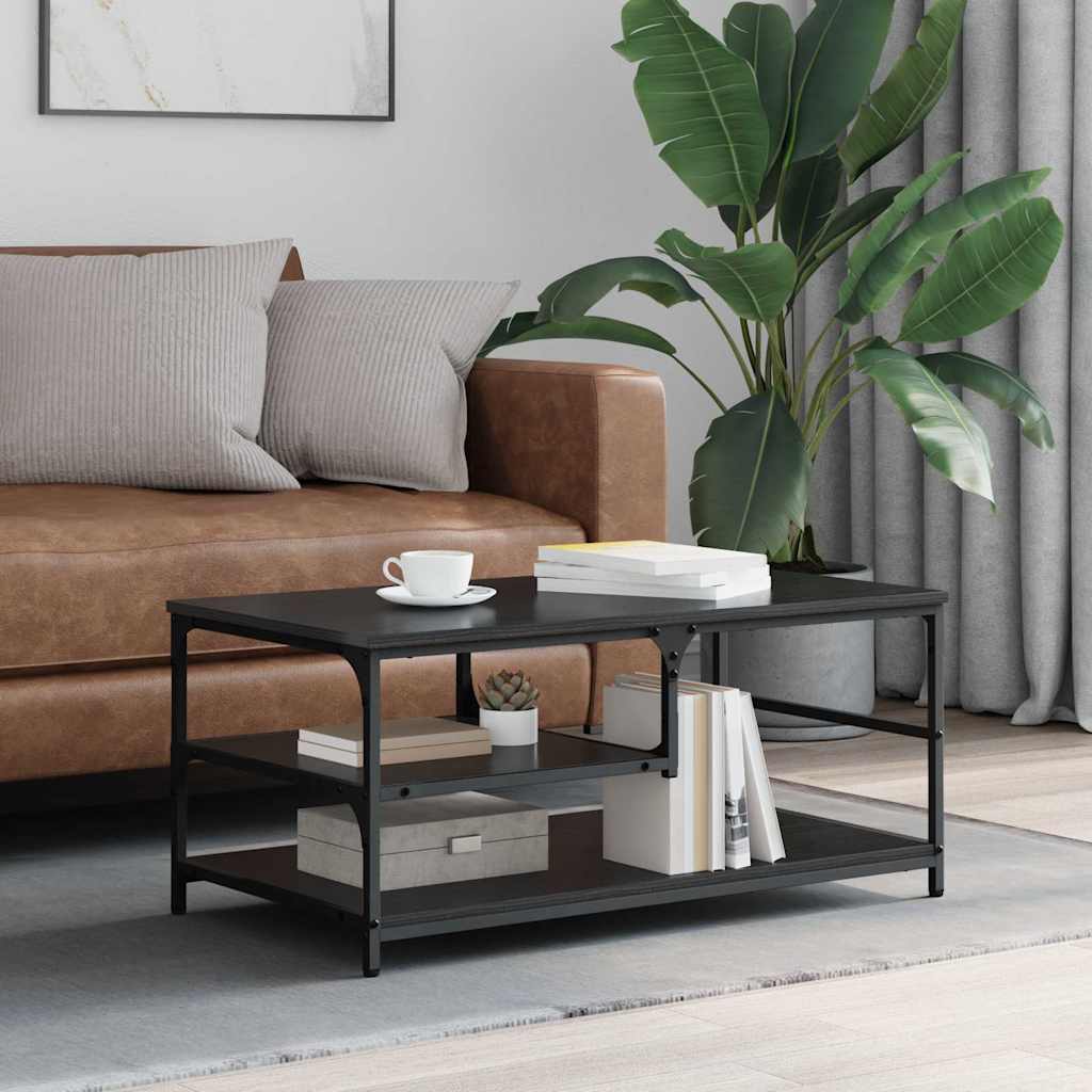 Sohvapöytä Musta tammi. 90 x 49 x 40 cm Tekninen puu