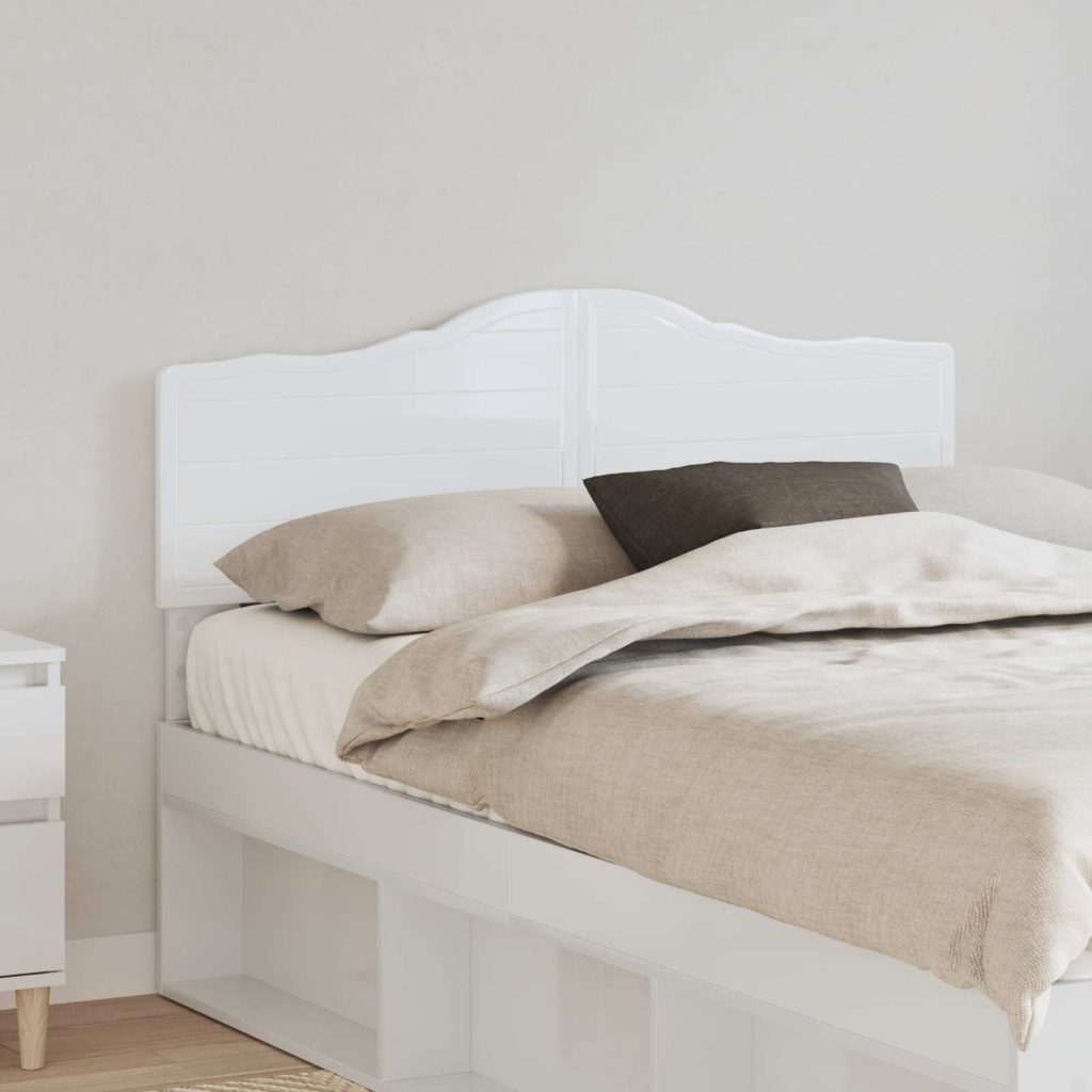 Päätylevy päätyllä Kiiltävä Valkoinen 135 cm Tekninen puu