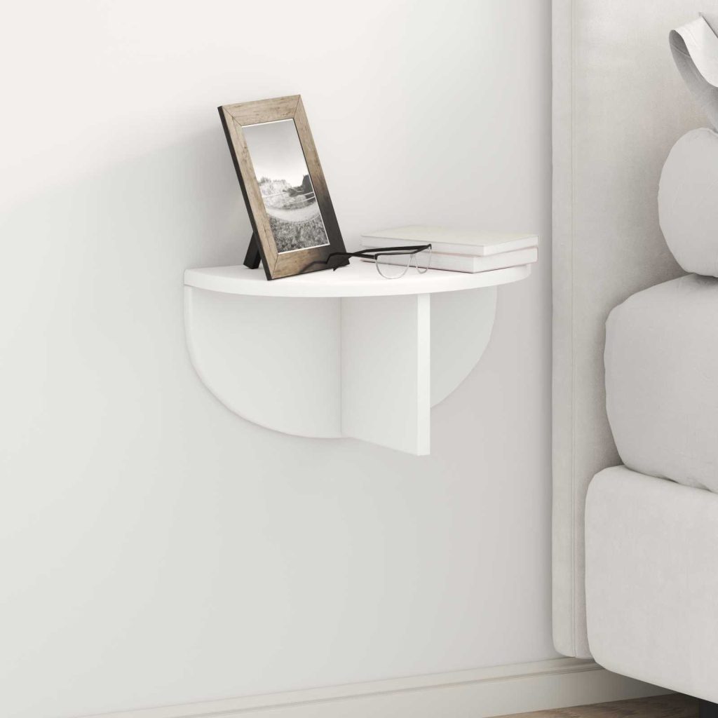 Seinähylly 2 pcs Valkoinen 38 x 19 x 19 cm Tekninen puu