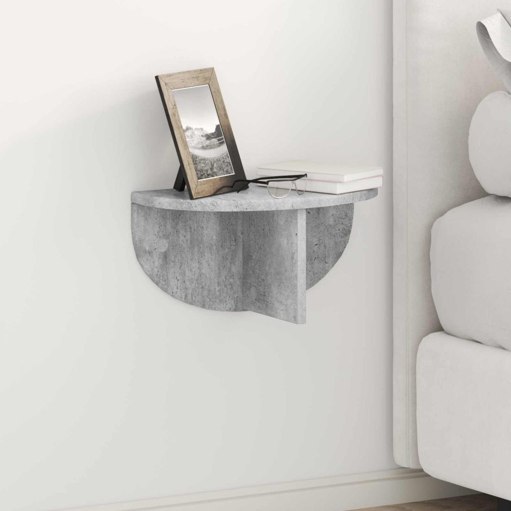 Seinähylly 2 pcs Betoni Harmaa 38 x 19 x 19 cm Tekninen puu