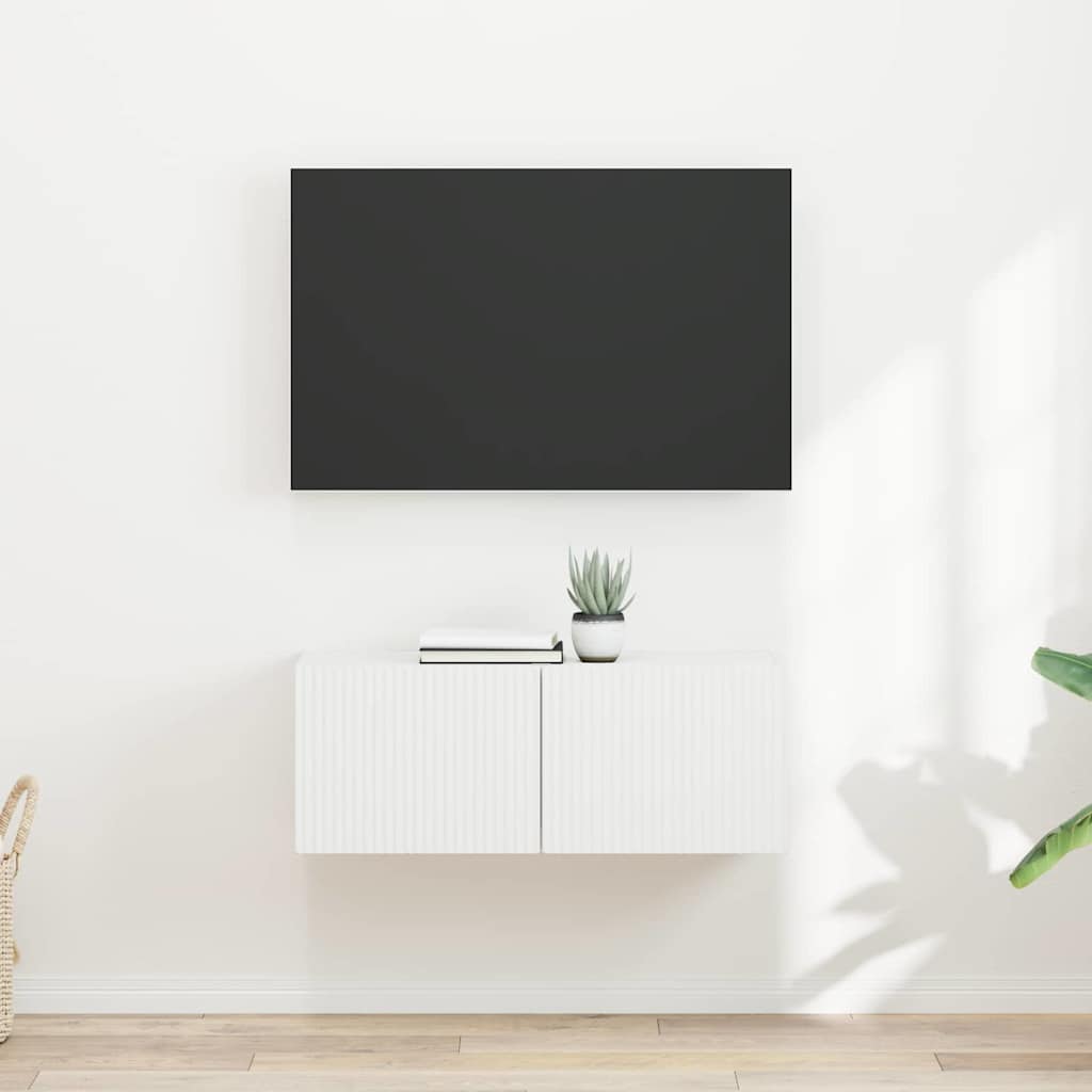 TV-seinäkaappi 2 pcs Valkoinen 60 x 31 x 29.5 cm Tekninen puu