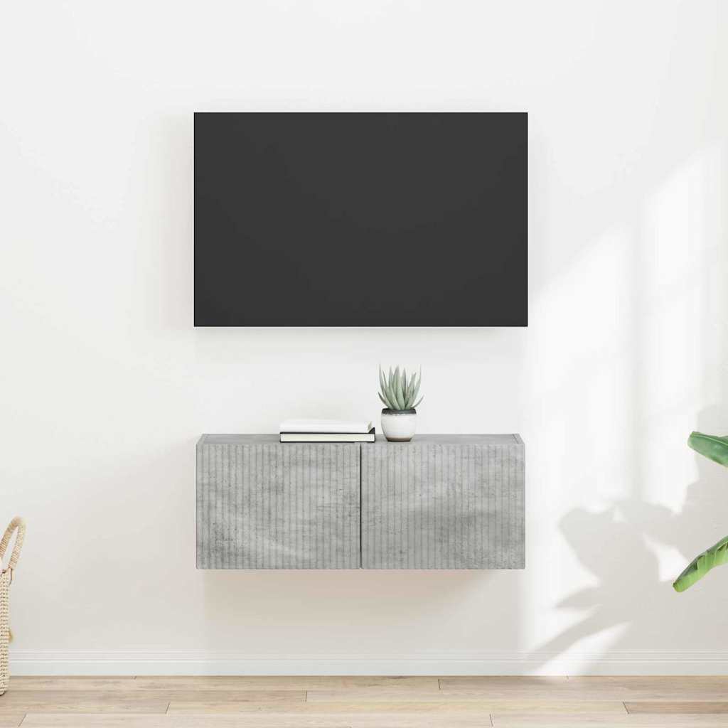TV-seinäkaappi 2 pcs Betoni 60 x 31 x 29.5 cm Tekninen puu