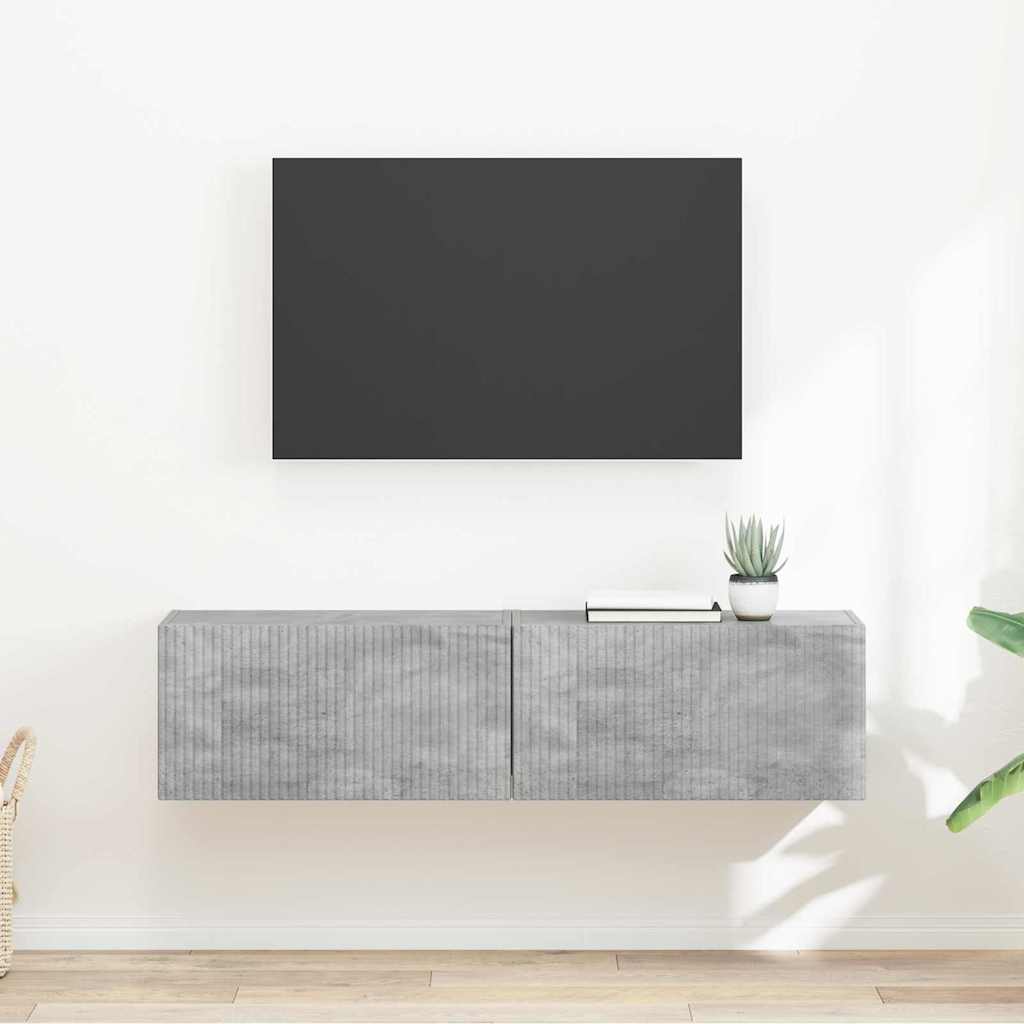 TV-seinäkaappi 2 pcs Betoni 60 x 31 x 29.5 cm Tekninen puu