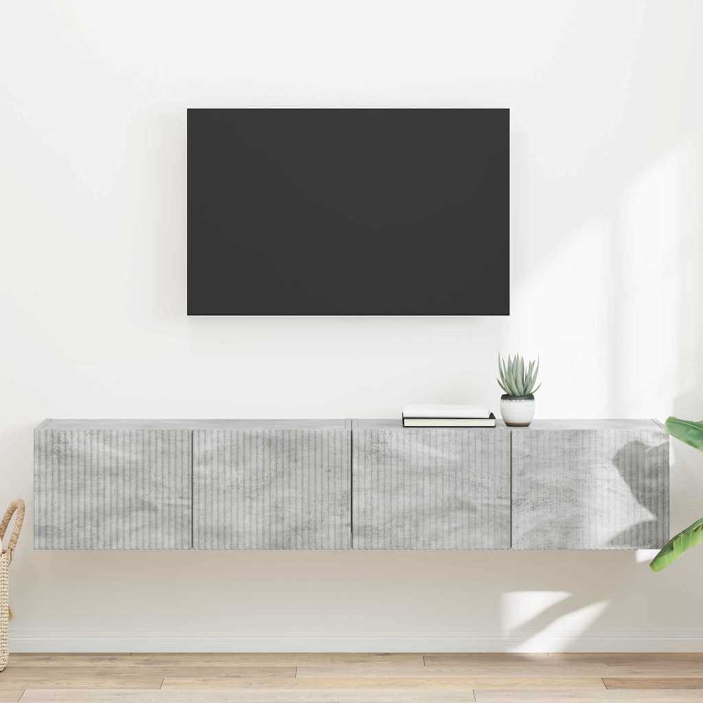 TV-seinäkaappi 2 pcs Betoni 60 x 31 x 29.5 cm Tekninen puu