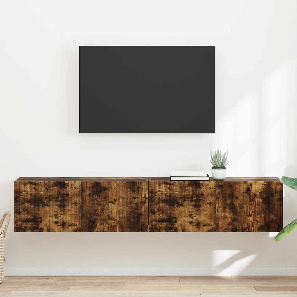 TV-seinäkaappi 2 pcs Savupähkinä 60 x 31 x 29.5 cm Tekninen puu