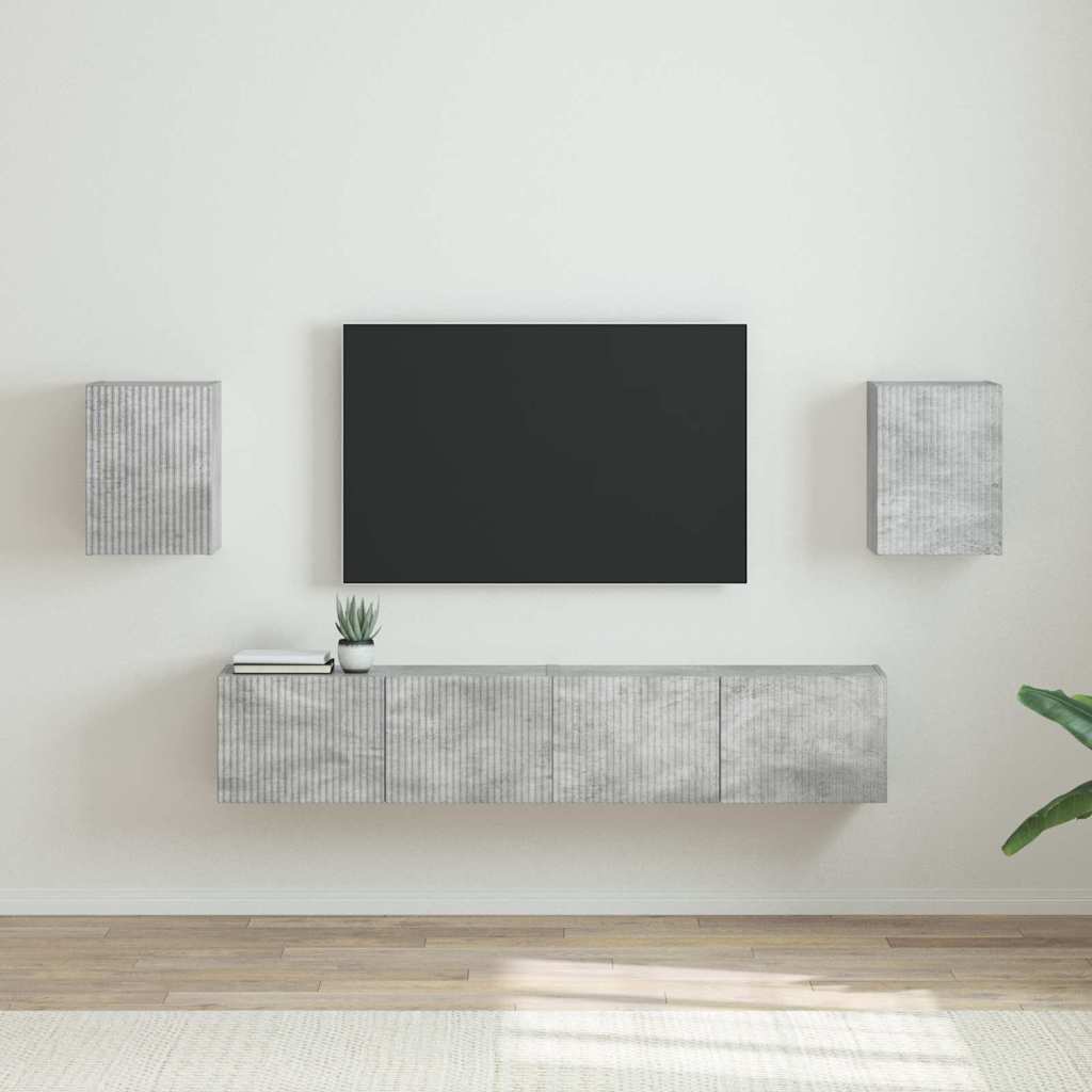 TV-seinäkaappi 2 pcs Betoni 30 x 31 x 40 cm Tekninen puu