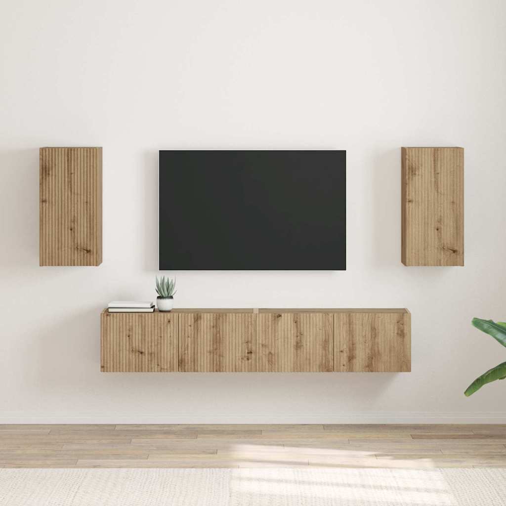 TV-seinäkaappi 2 pcs Taidekoivu 30 x 31 x 60 cm Tekninen puu
