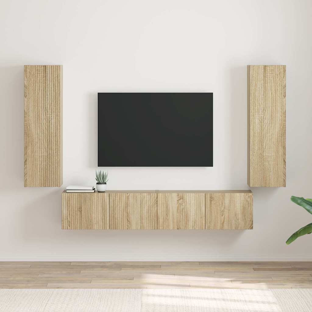 TV-seinäkaappi 2 pcs Sonoma 30 x 31 x 100 cm Tekninen puu