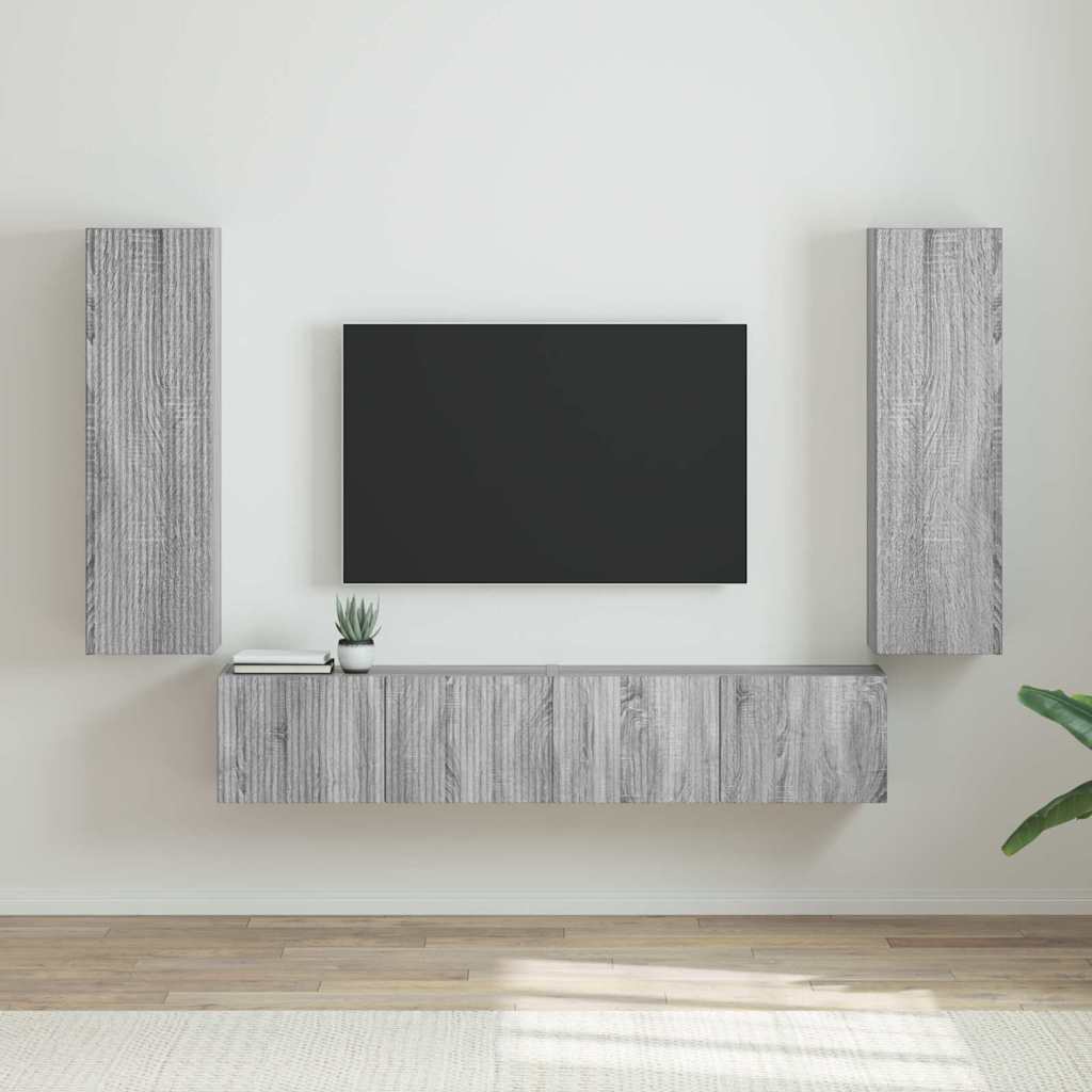 TV-seinäkaappi 2 pcs Harmaa Sonoma 30 x 31 x 100 cm