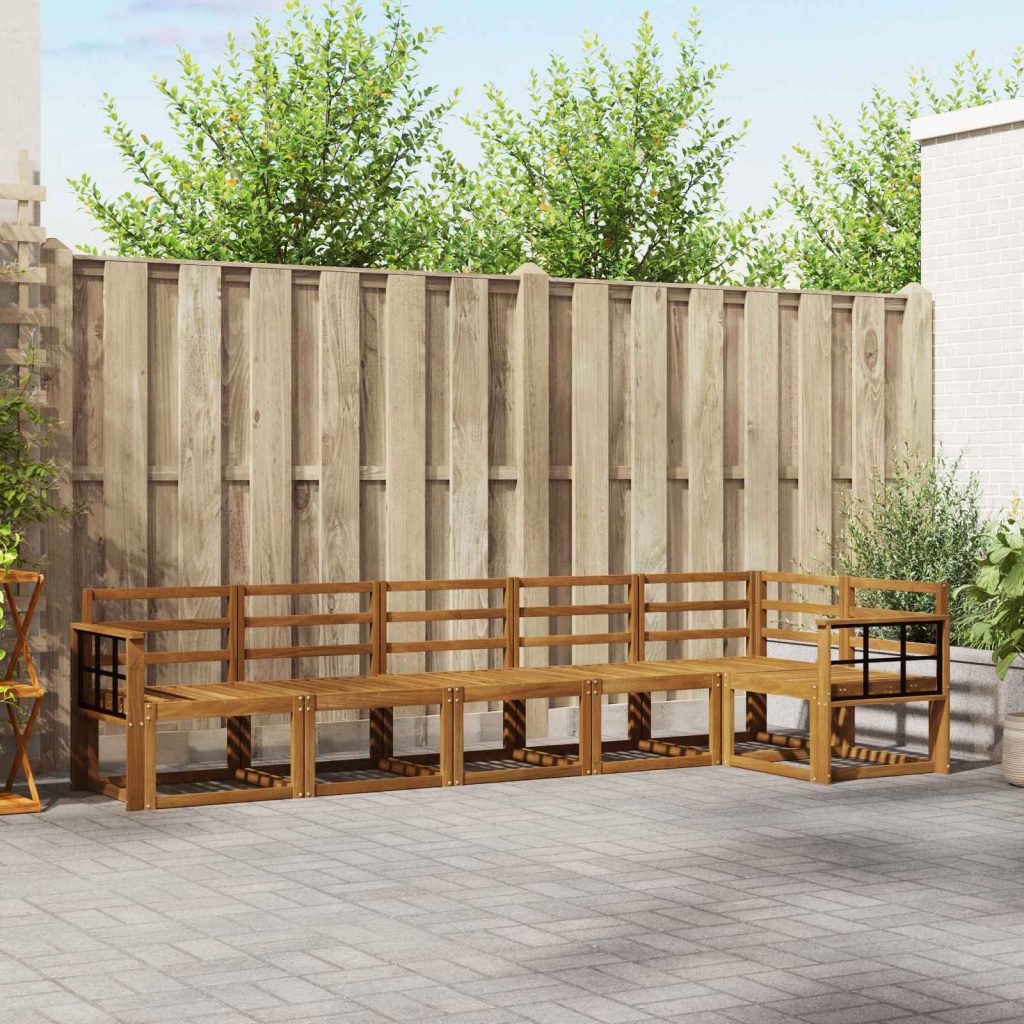 Ulkosohvakokoelma 6 pcs Luonnollinen Tiheä akasiapuu