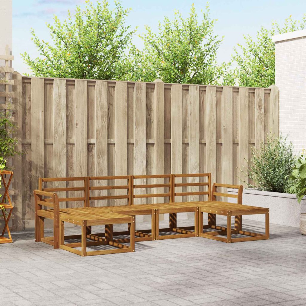 Ulkosohvakokoelma 6 pcs Luonnollinen Tekninen puu