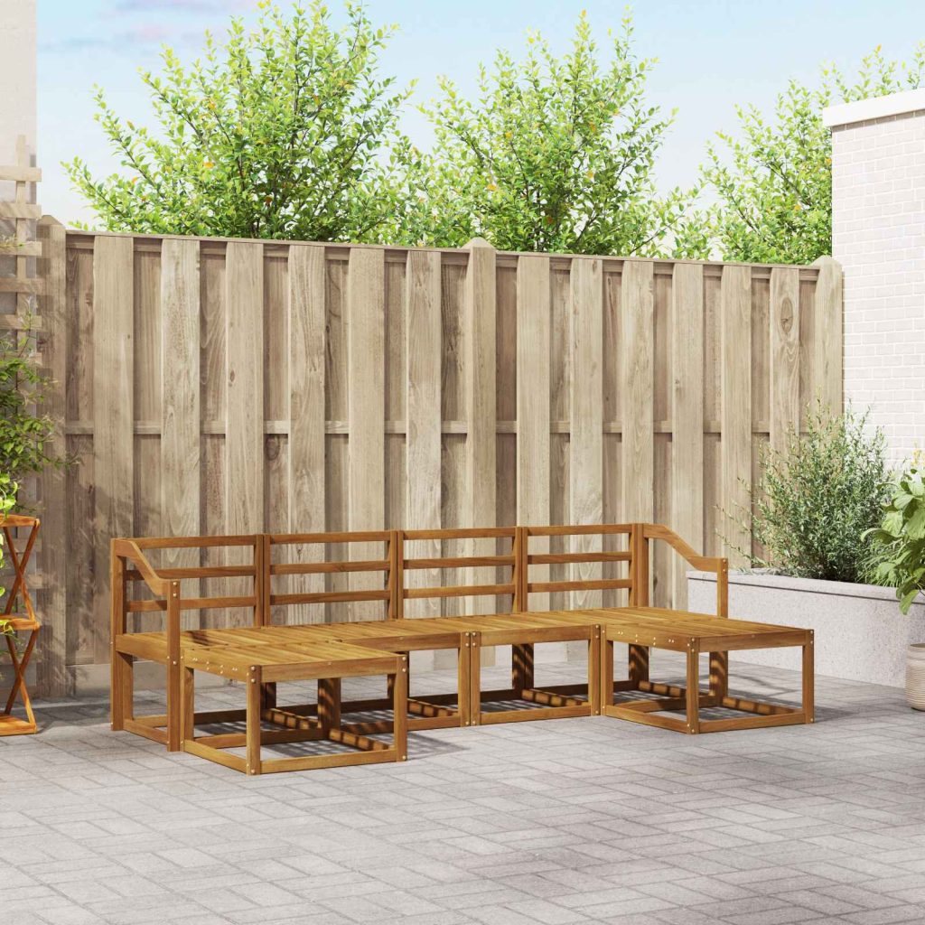 Ulkosohvakokoelma 6 pcs Luonnollinen Tekninen puu