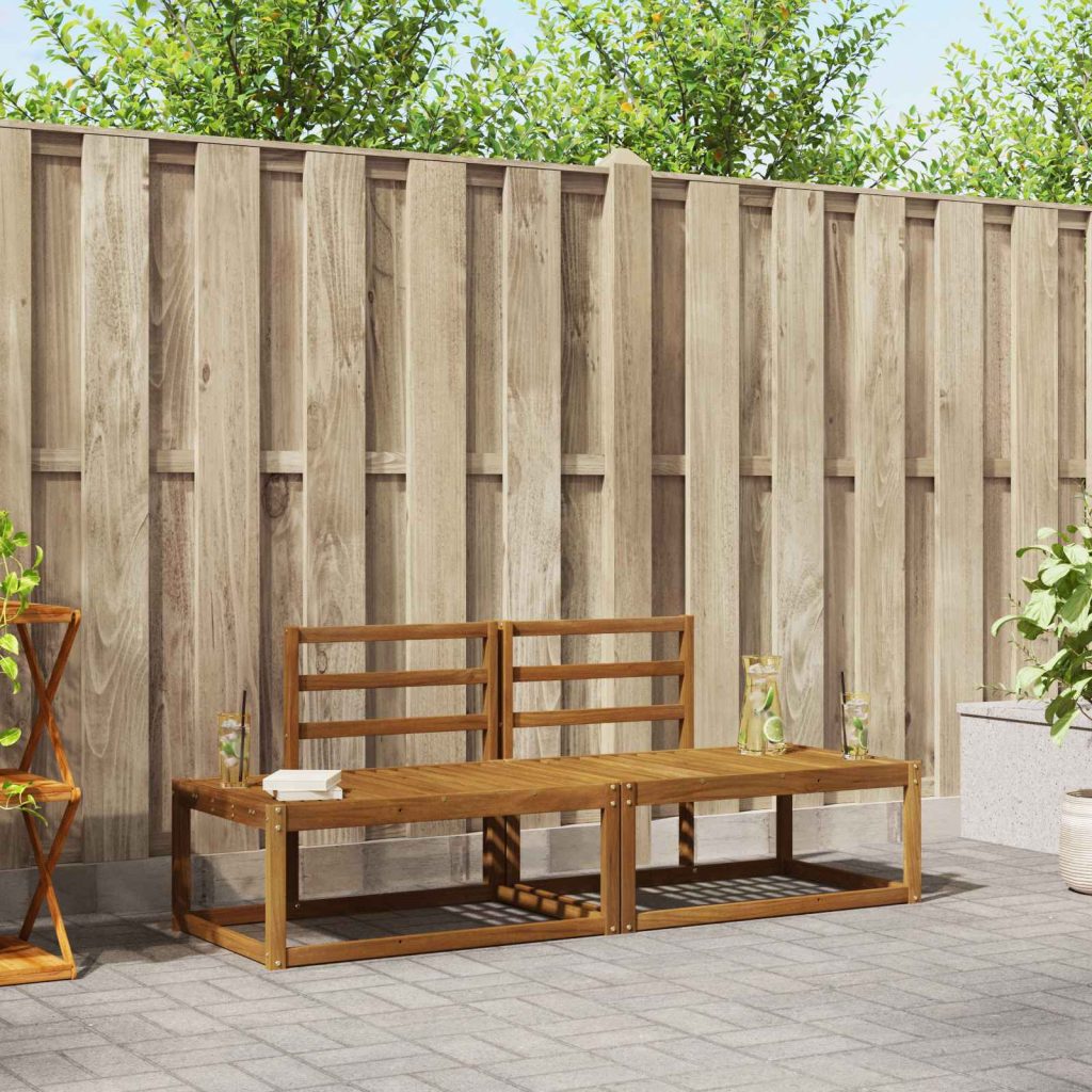 Ulkosohvakokoelma 2 pcs Luonnollinen 182,5 x 63 x 73 cm