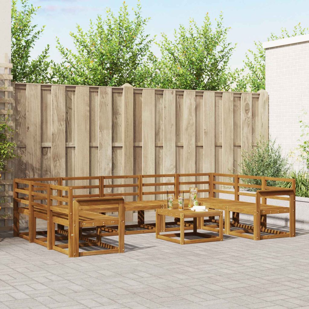 Ulkosohvakokoelma 10 pcs Luonnollinen Tiheä akasiapuu