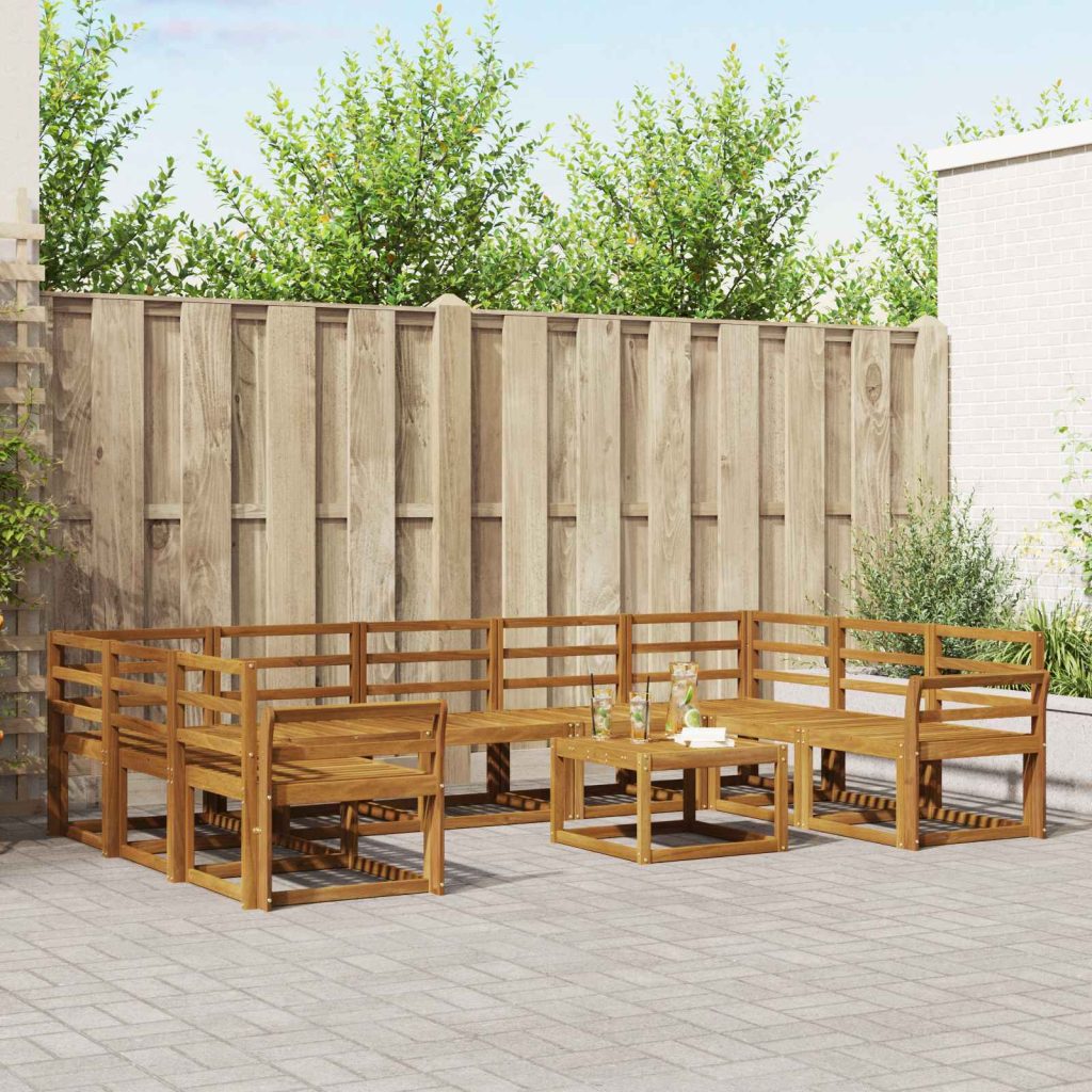 Ulkosohvakokoelma 10 pcs Luonnollinen Tiheä akasiapuu