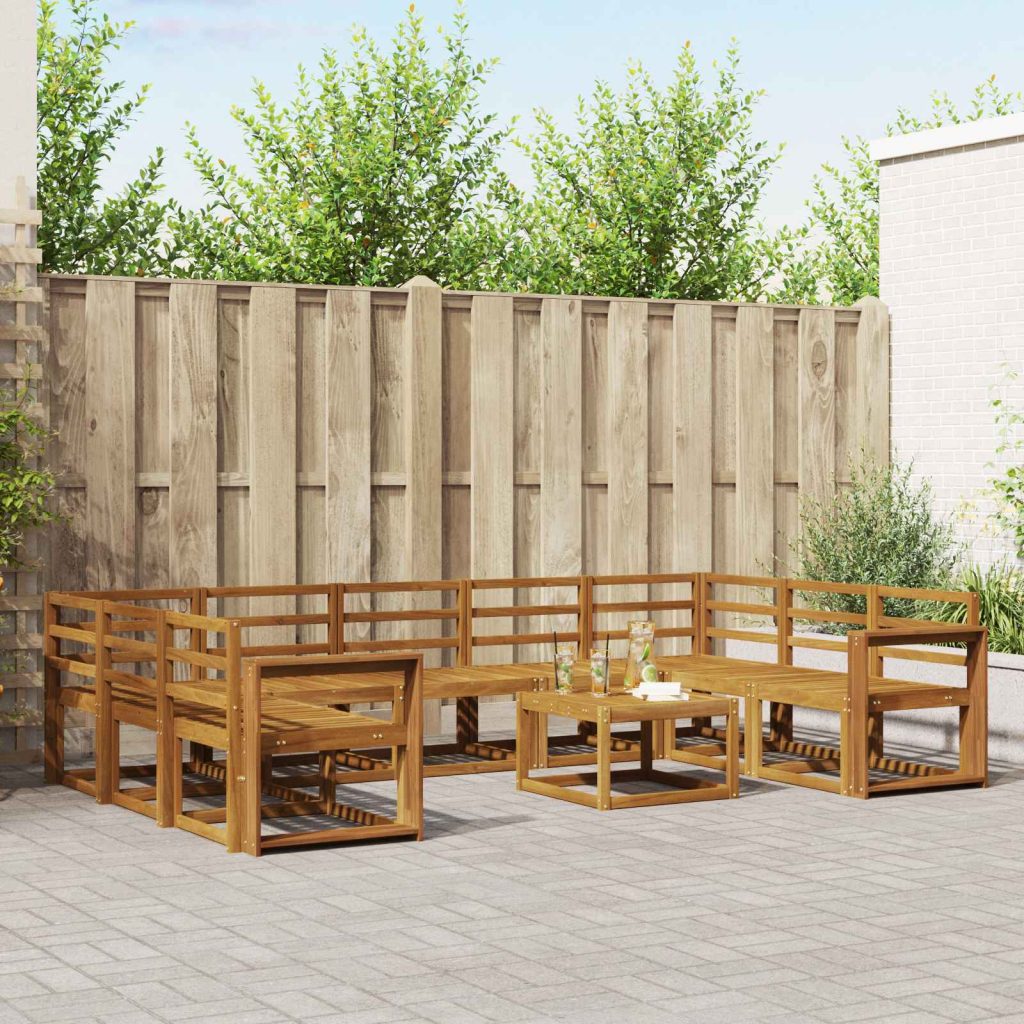 Ulkosohvakokoelma 10 pcs Luonnollinen Tiheä akasiapuu