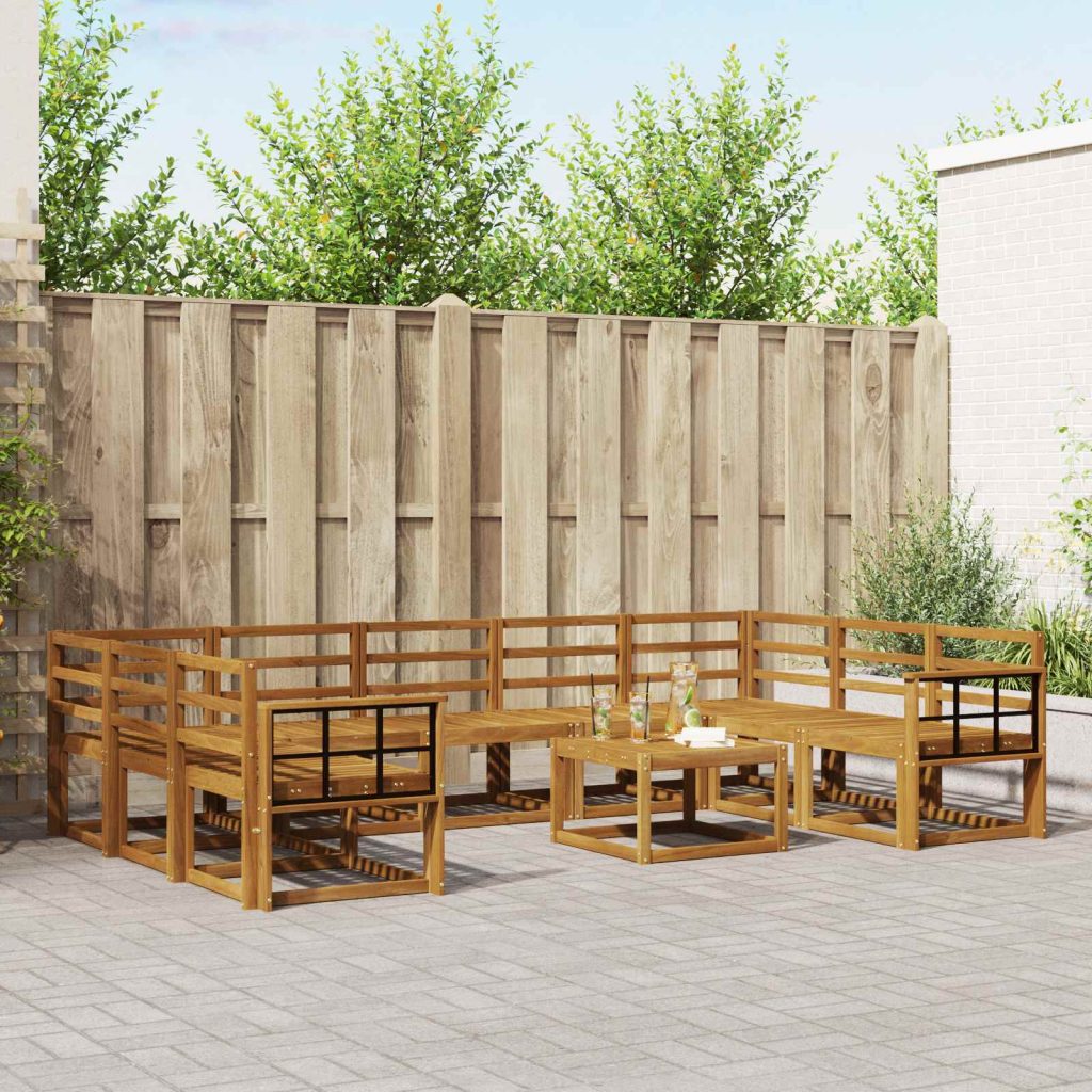 Ulkosohvakokoelma 10 pcs Luonnollinen Tiheä akasiapuu