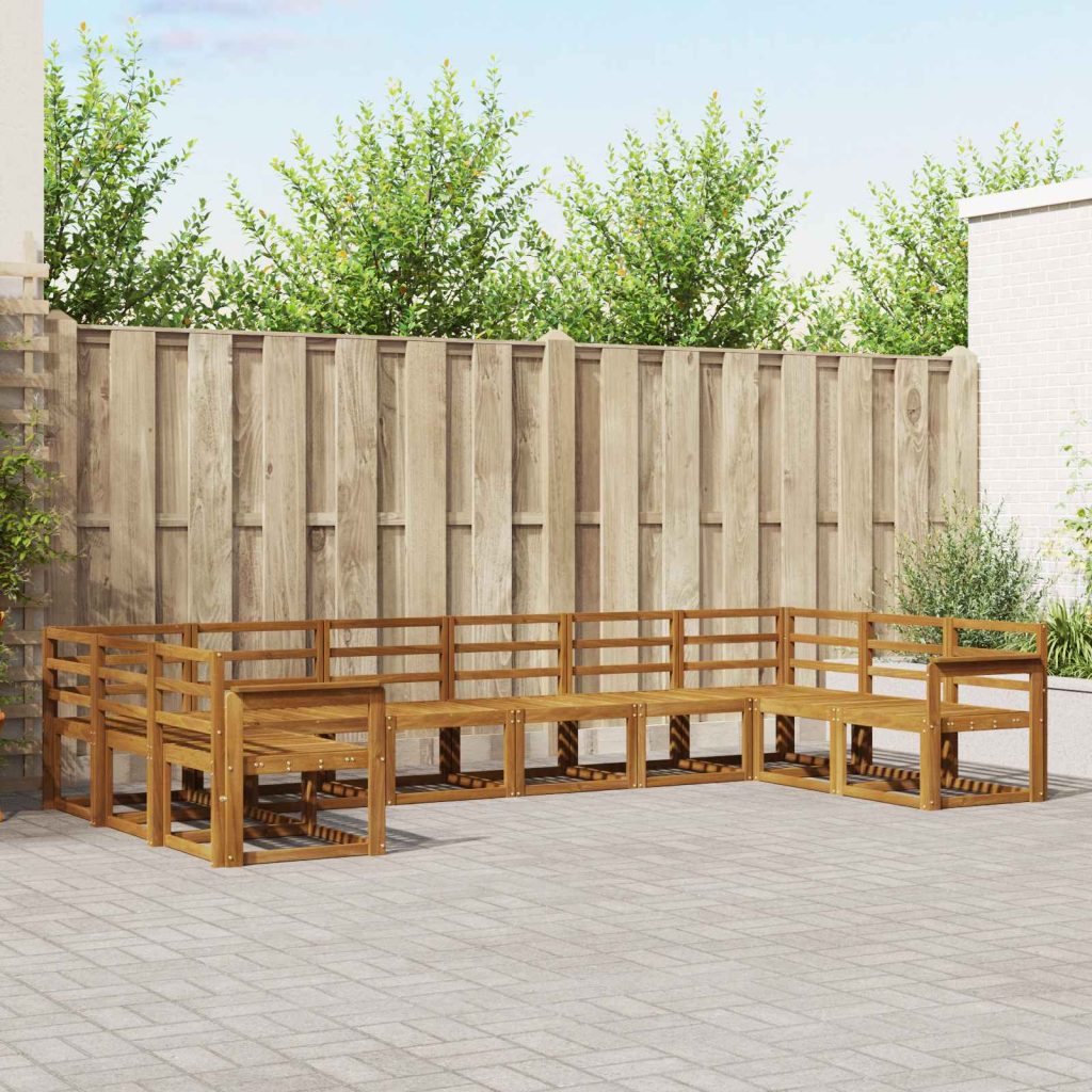 Ulkosohvakokoelma 10 pcs Luonnollinen Tiheä akasiapuu