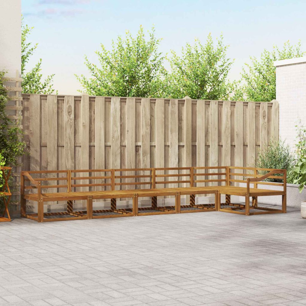 Ulkosohvakokoelma 6 pcs Luonnollinen Tiheä akasiapuu