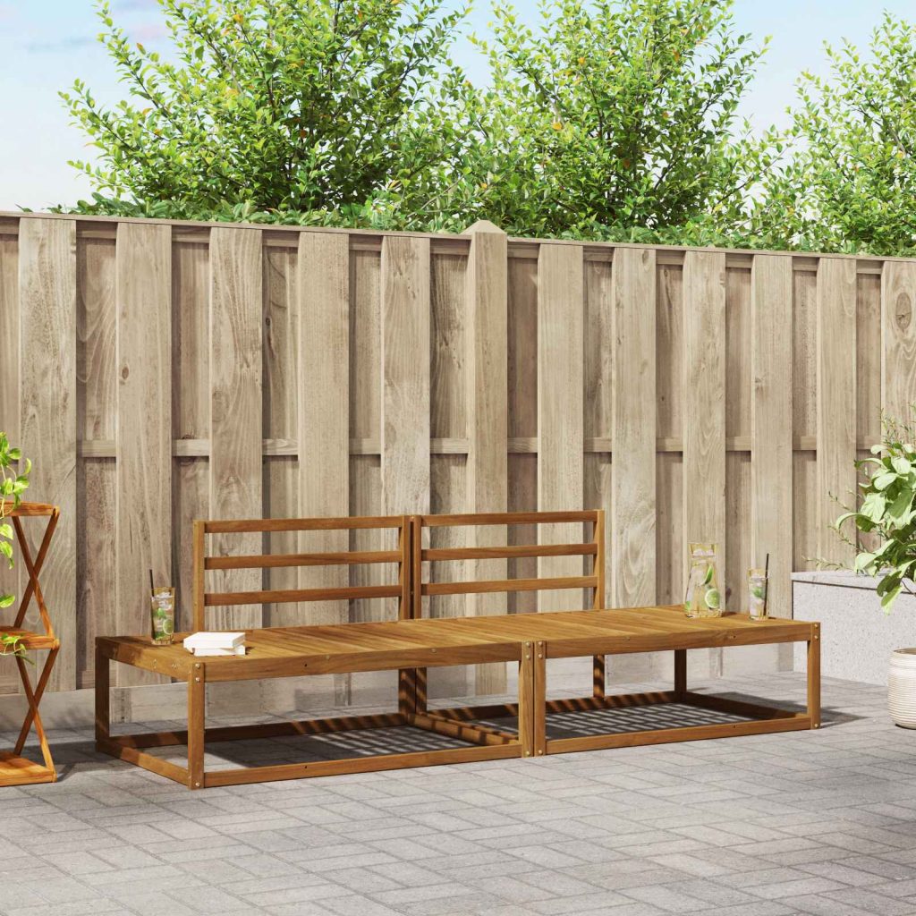 Ulkosohvakokoelma 2 Kappale Luonnollinen 230,5 x 83 x 73 cm