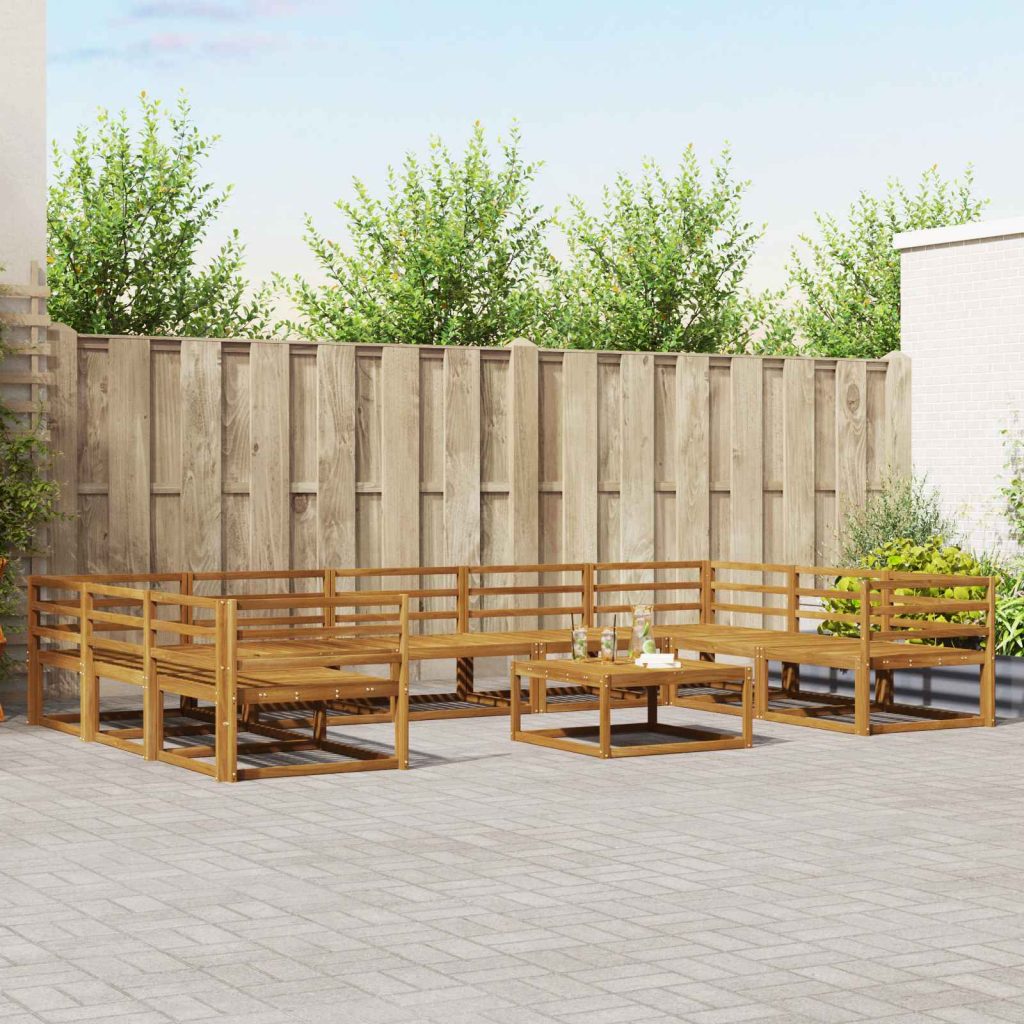 Ulkosohvakokoelma 10 pcs Luonnollinen Tiheä akasiapuu