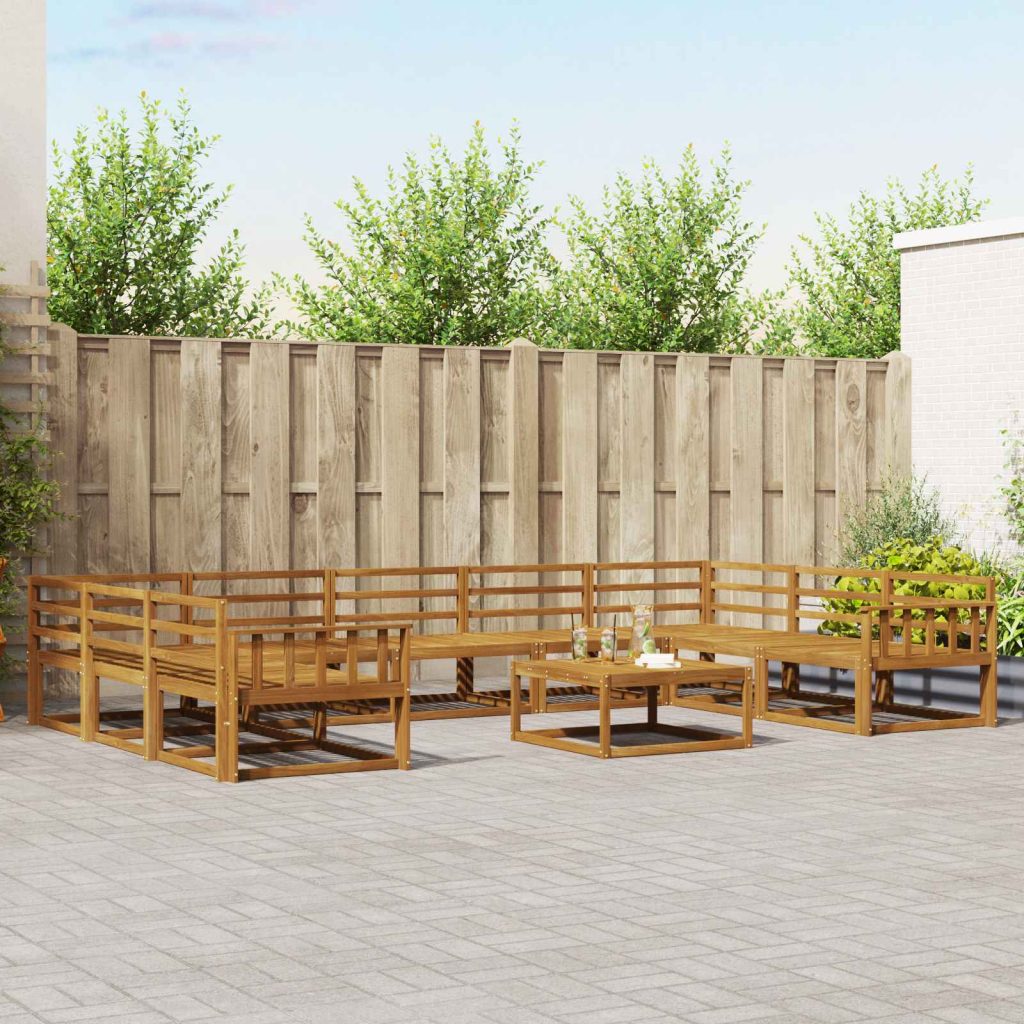 Ulkosohvakokoelma 10 pcs Luonnollinen Tiheä akasiapuu