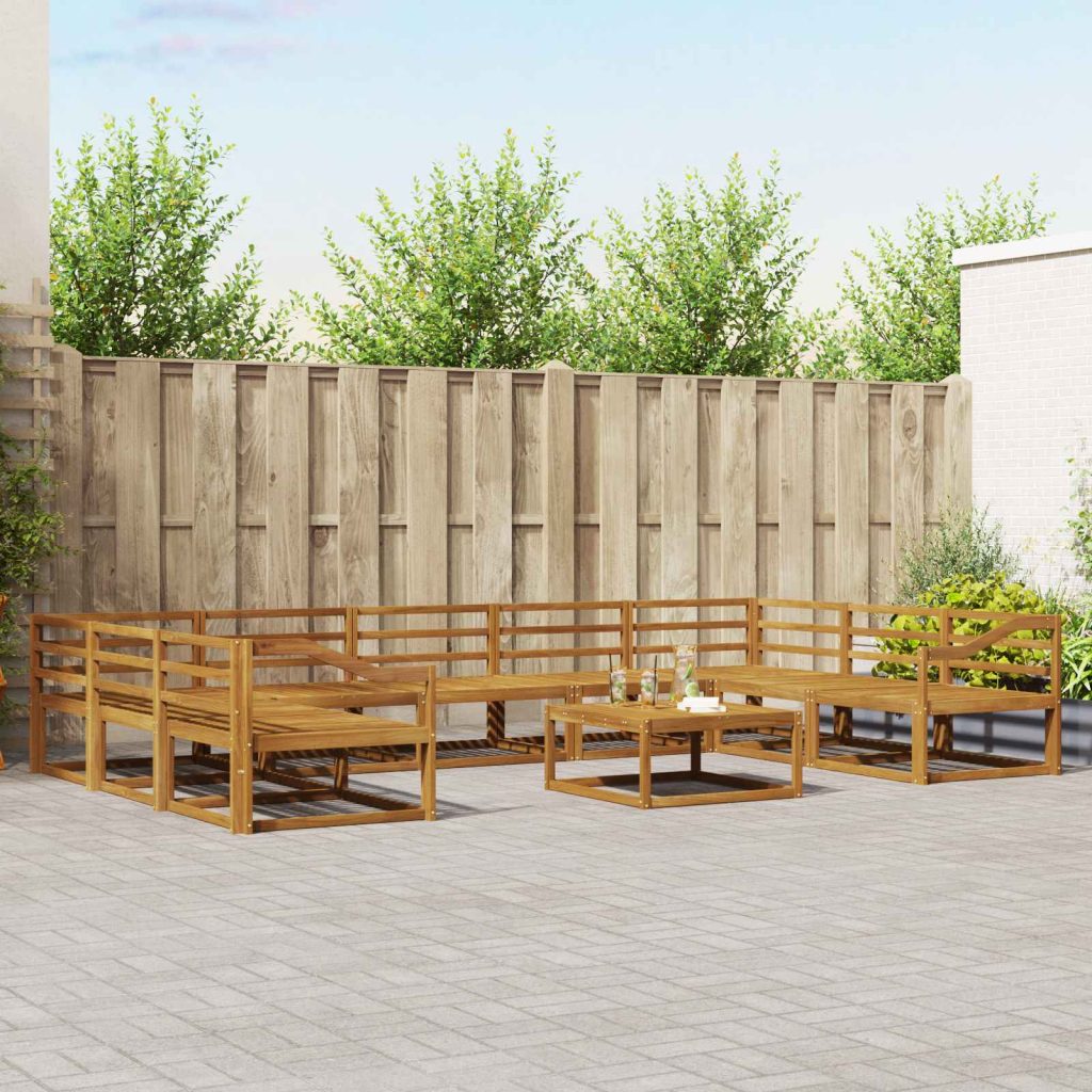 Ulkosohvakokoelma 10 pcs Luonnollinen Tiheä akasiapuu