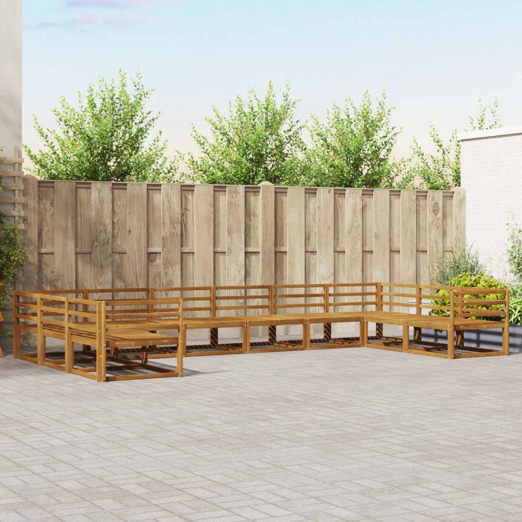 Ulkosohvakokoelma 10 pcs Luonnollinen Tiheä akasiapuu